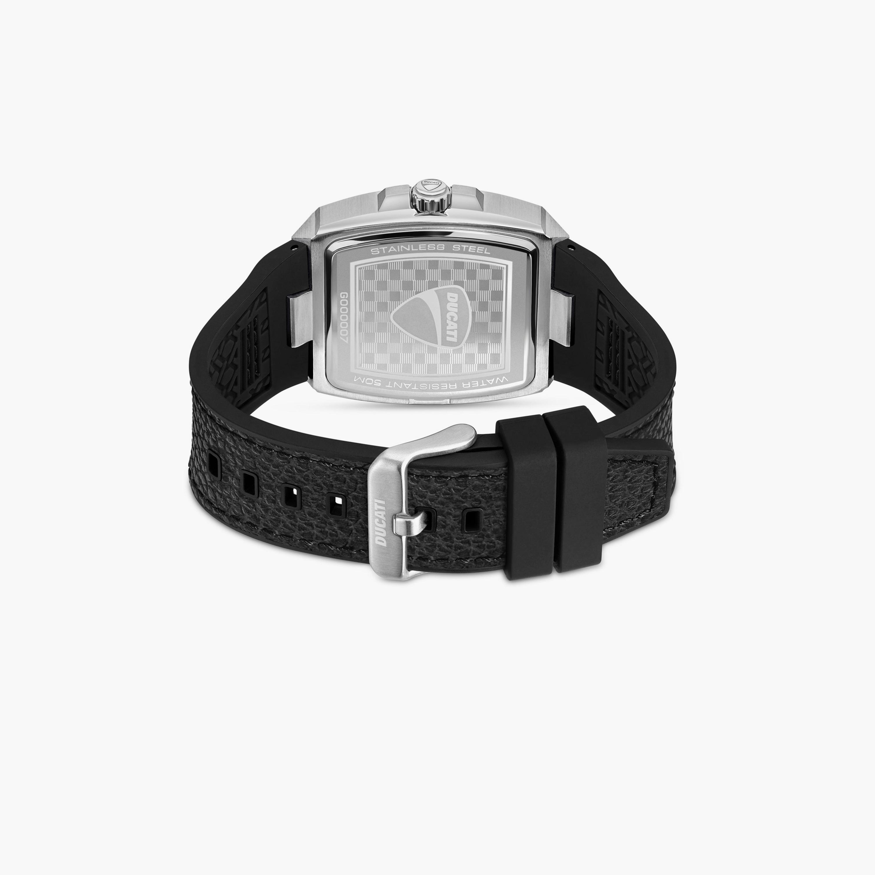 Ducati Men's 40 MM Black Analog Leather Strap Watch | DTWGB0000701-men-watchesandjewellery-watches-image-3