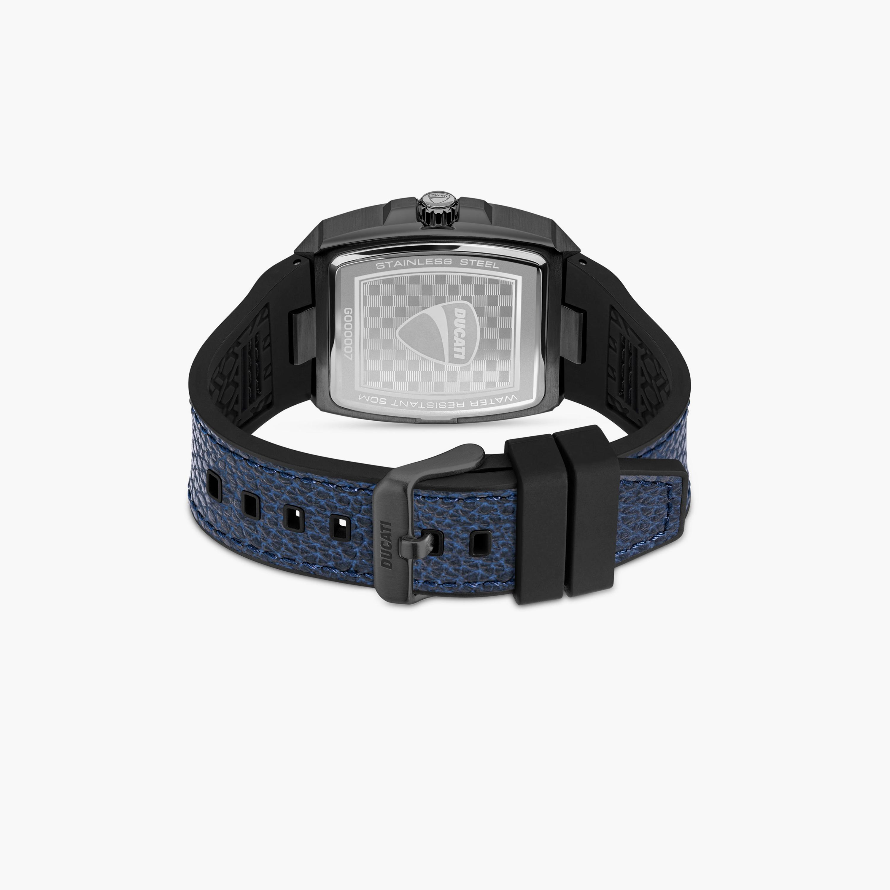 Ducati Men's 40 MM Blue Analog Leather Strap Watch | DTWGB0000703-men-watchesandjewellery-watches-image-3