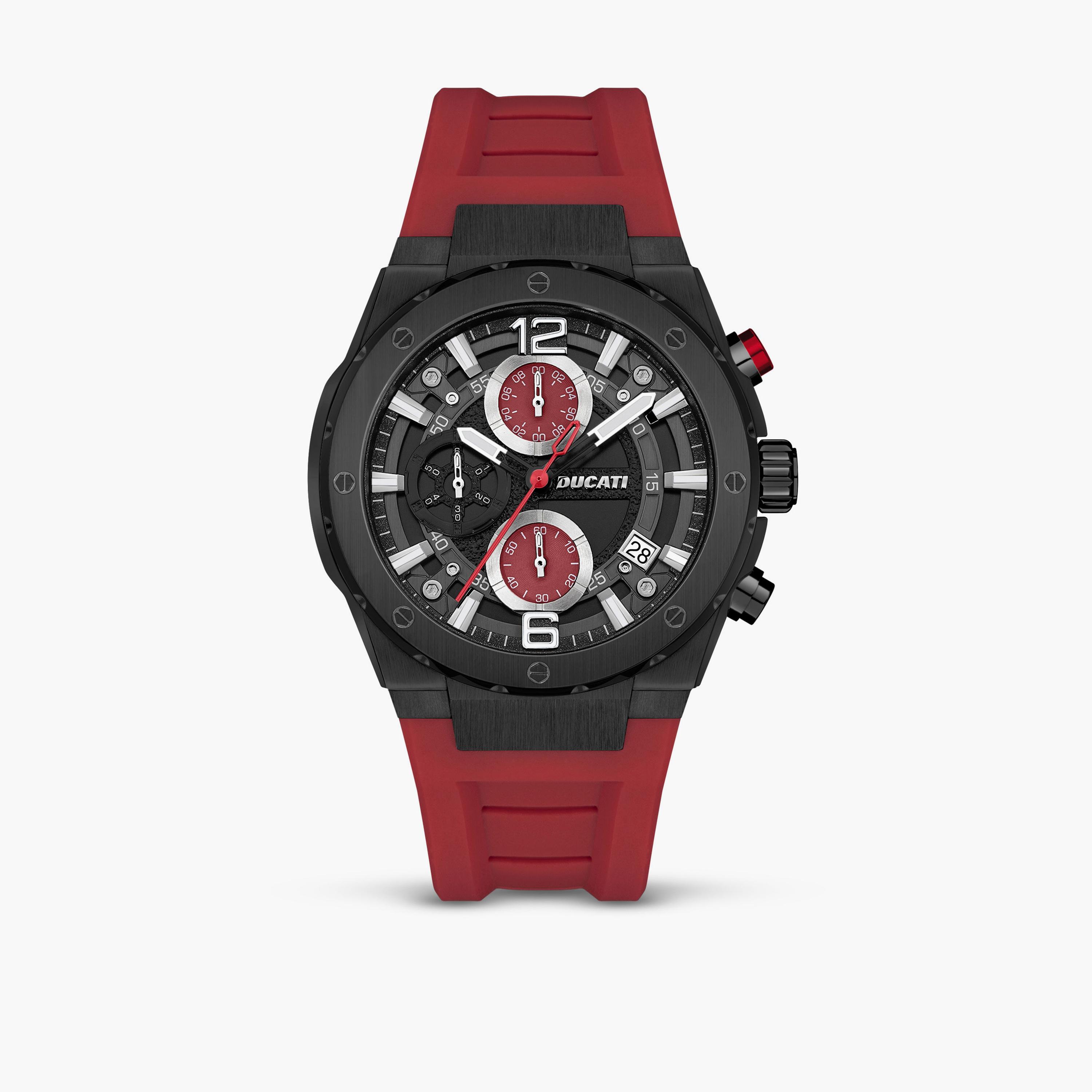 ساعة دوكاتي للرجال ذات حزام كرونوغراف أحمر بحزام سيليكون 44 مم | DTWGO0000801-men-watchesandjewellery-watches-image-1