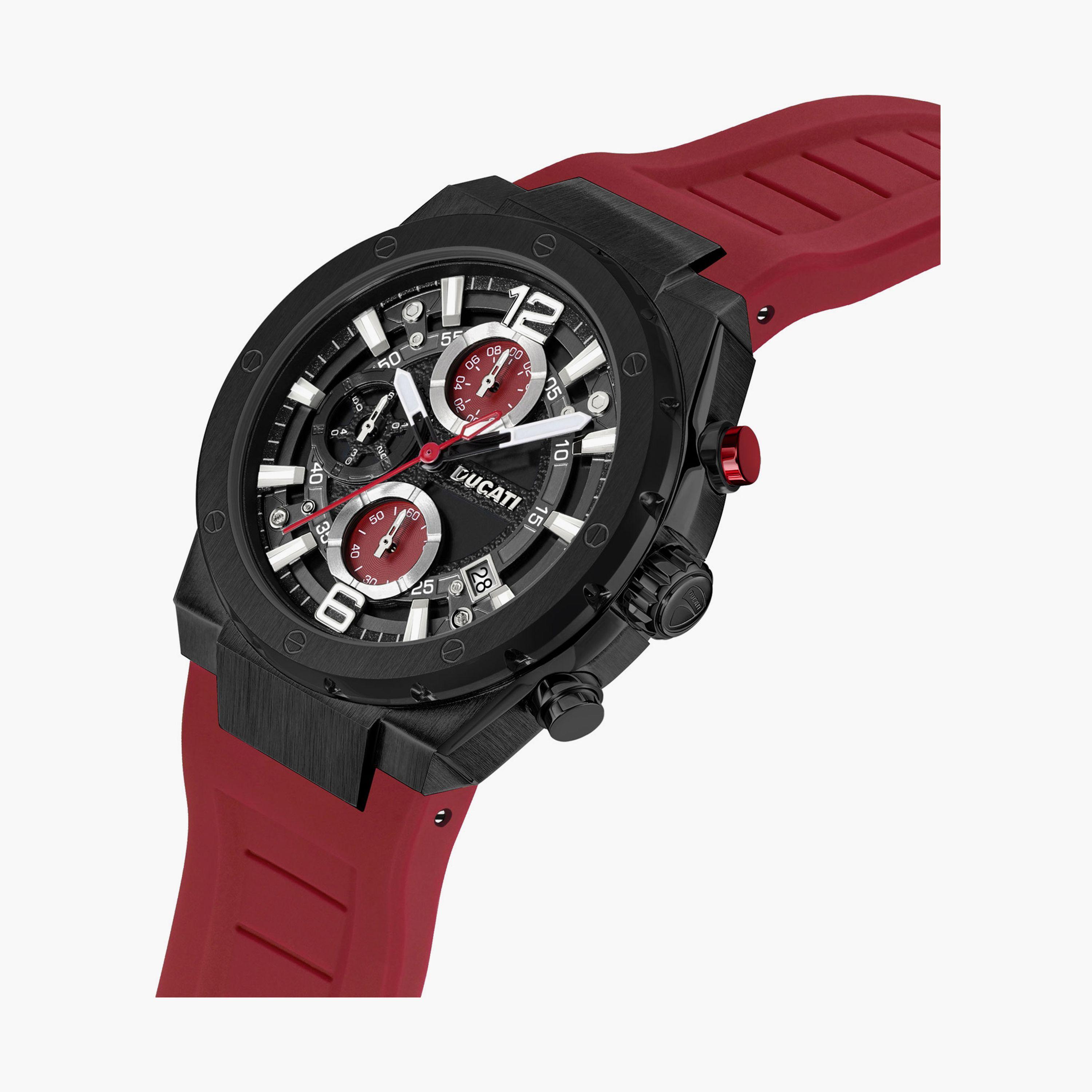 ساعة دوكاتي للرجال ذات حزام كرونوغراف أحمر بحزام سيليكون 44 مم | DTWGO0000801-men-watchesandjewellery-watches-image-2