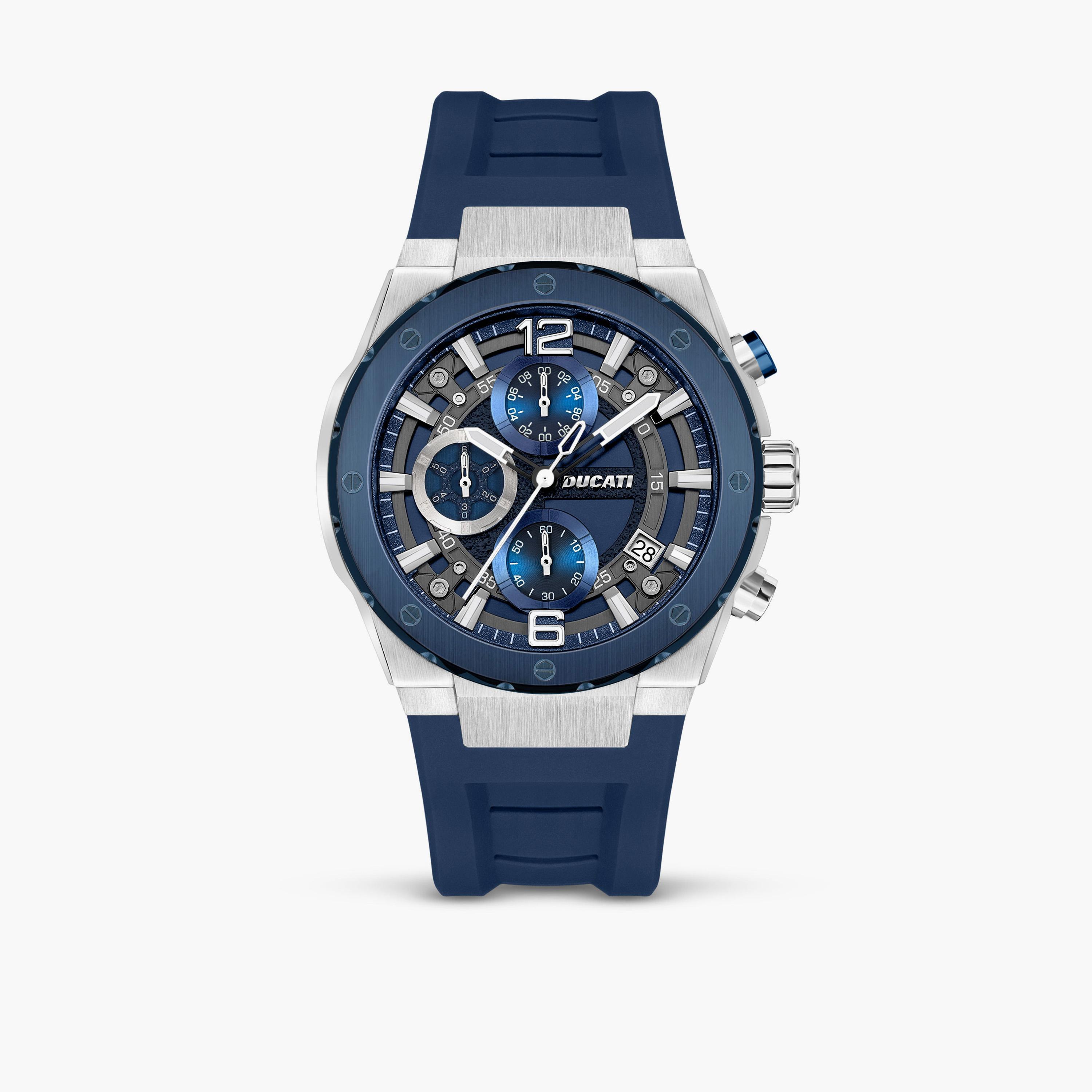 Ducati Orologio Uomo Analogico DTWGO0000802 – Quadrante Blu E Cinturino Marrone