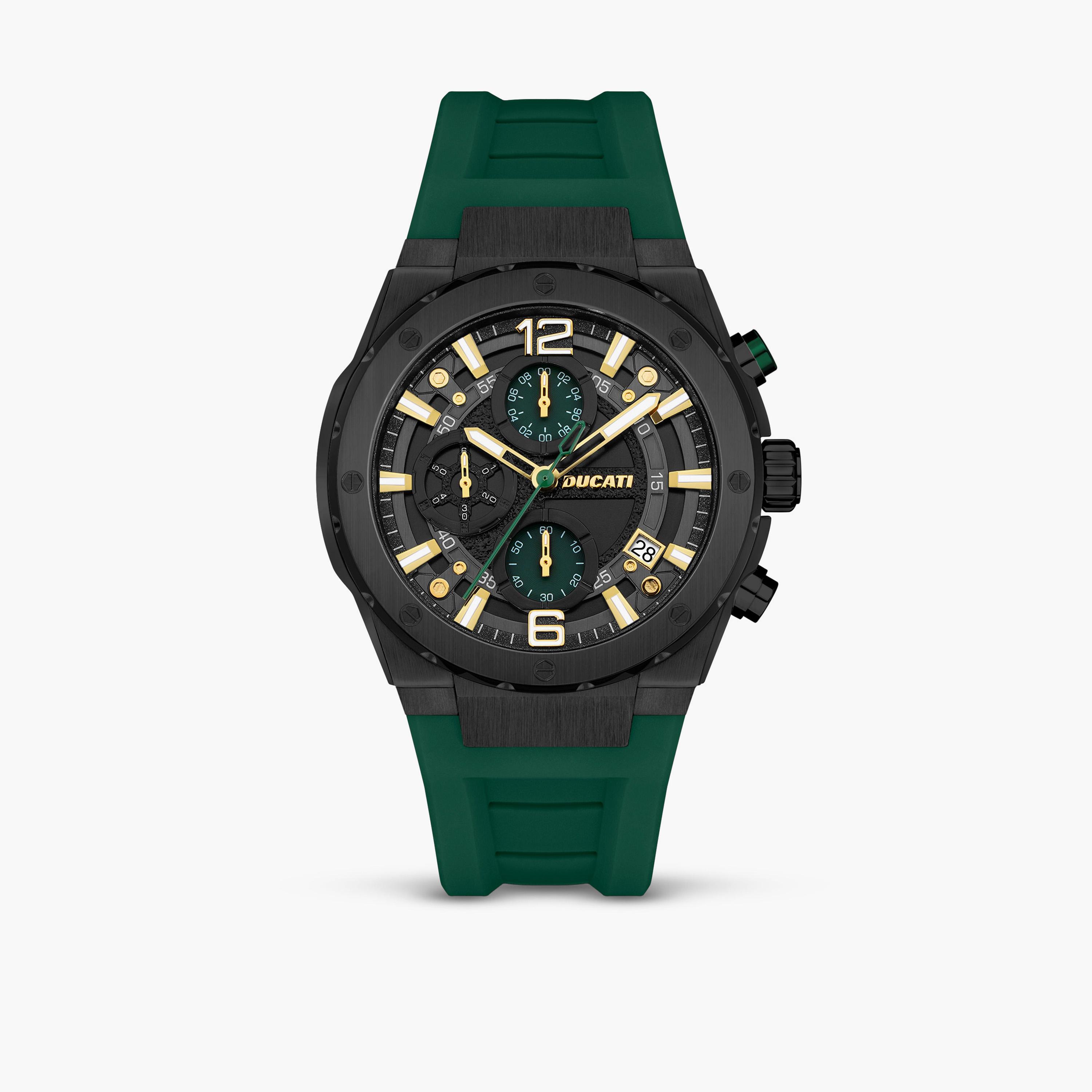 Ducati Men's 44 MM Green Chronograph Silicone Strap Watch | DTWGO0000803-men-watchesandjewellery-watches-image-1