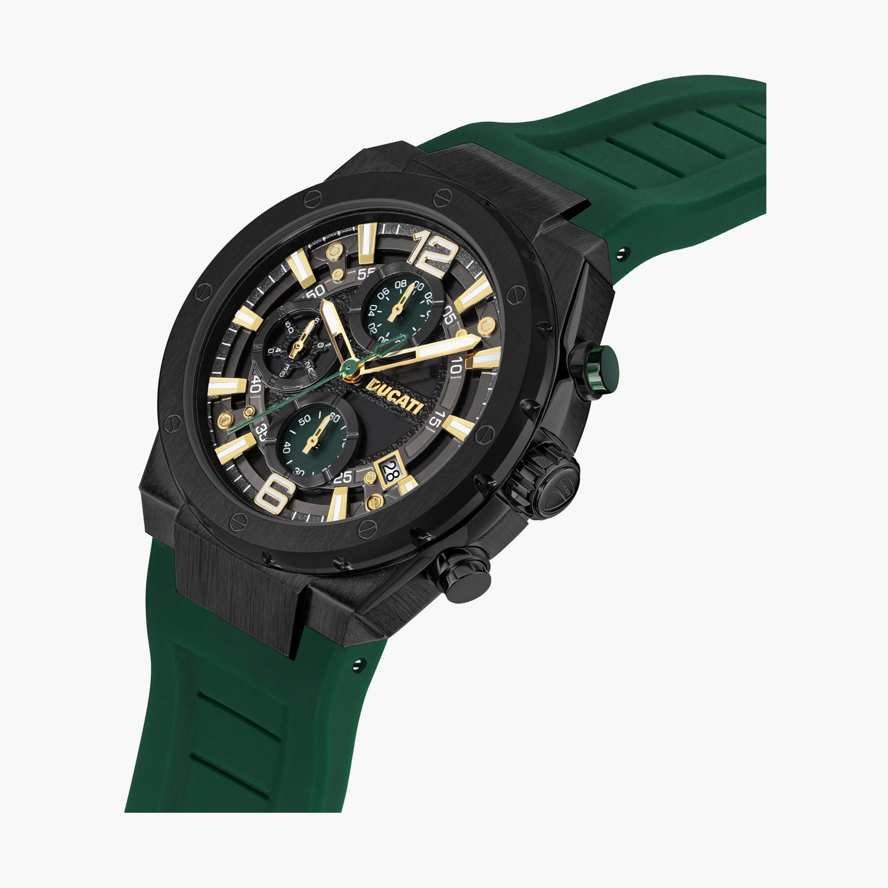 Ducati Men's 44 MM Green Chronograph Silicone Strap Watch | DTWGO0000803-men-watchesandjewellery-watches-image-2