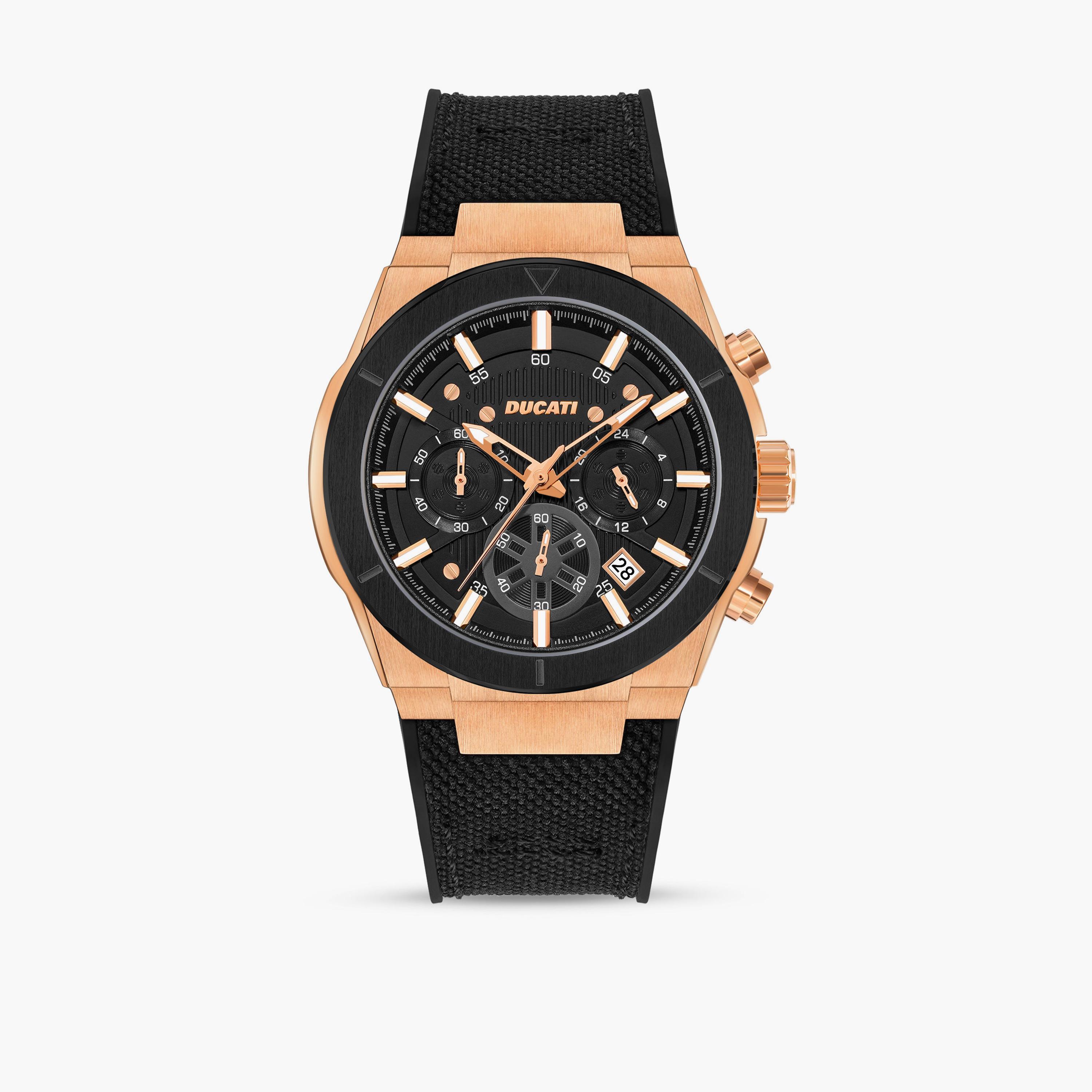 دوكاتي للرجال ساعة يد دوكاتي 44 مم كرونوغراف بحزام جلدي أسود 44 مم | DTWGO0000901-men-watchesandjewellery-watches-image-1