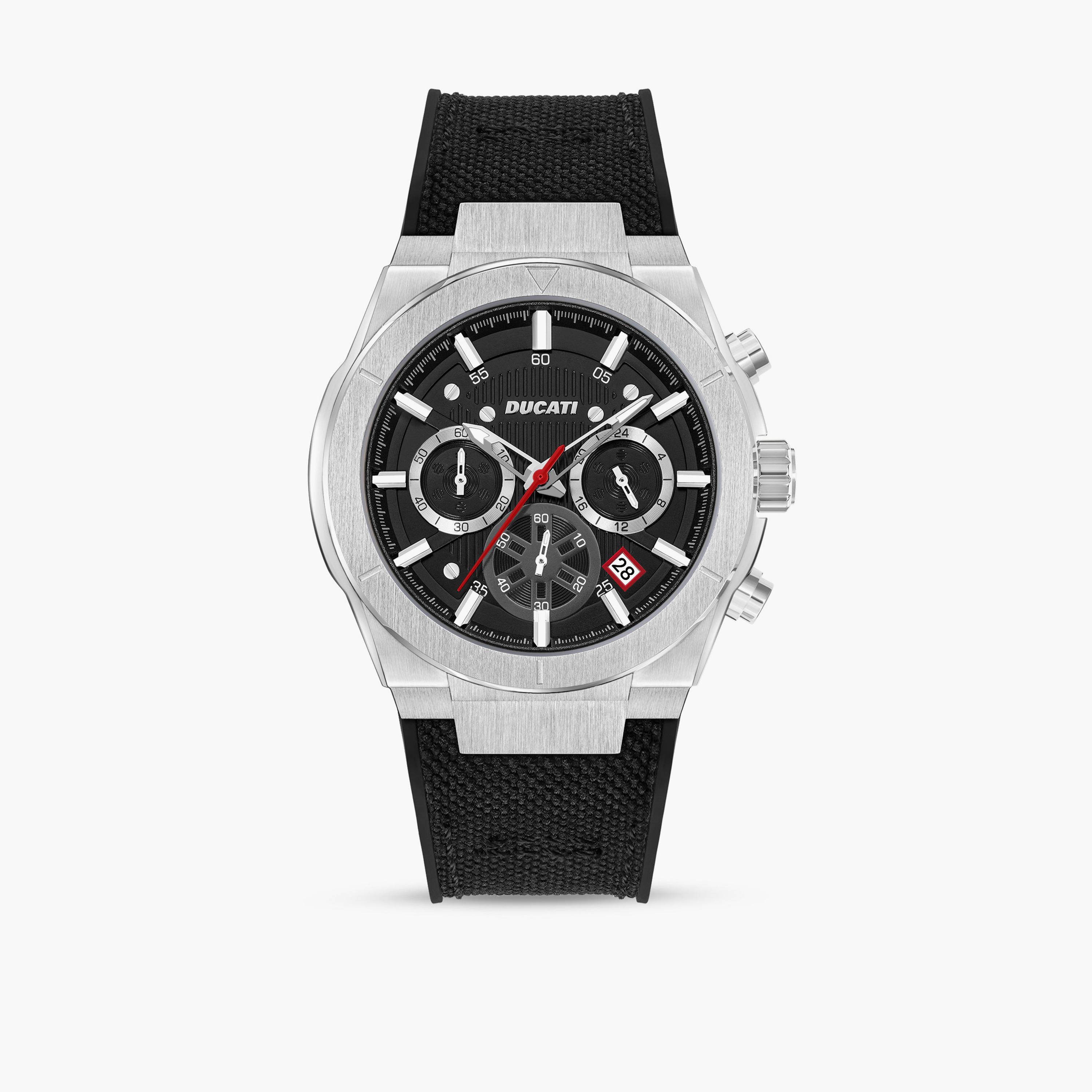دوكاتي للرجال ساعة يد دوكاتي 44 مم كرونوغراف بحزام جلدي أسود 44 مم | DTWGOGO0000902-men-watchesandjewellery-watches-image-1