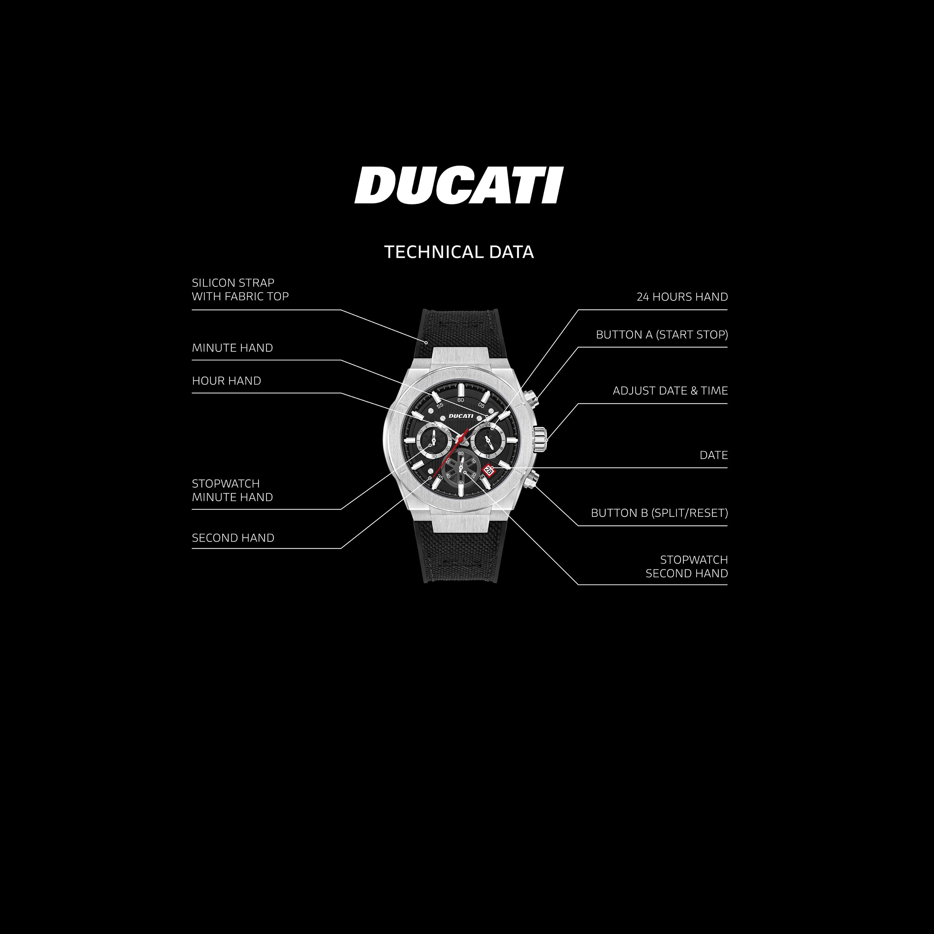 دوكاتي للرجال ساعة يد دوكاتي 44 مم كرونوغراف بحزام جلدي أسود 44 مم | DTWGOGO0000902-men-watchesandjewellery-watches-image-4