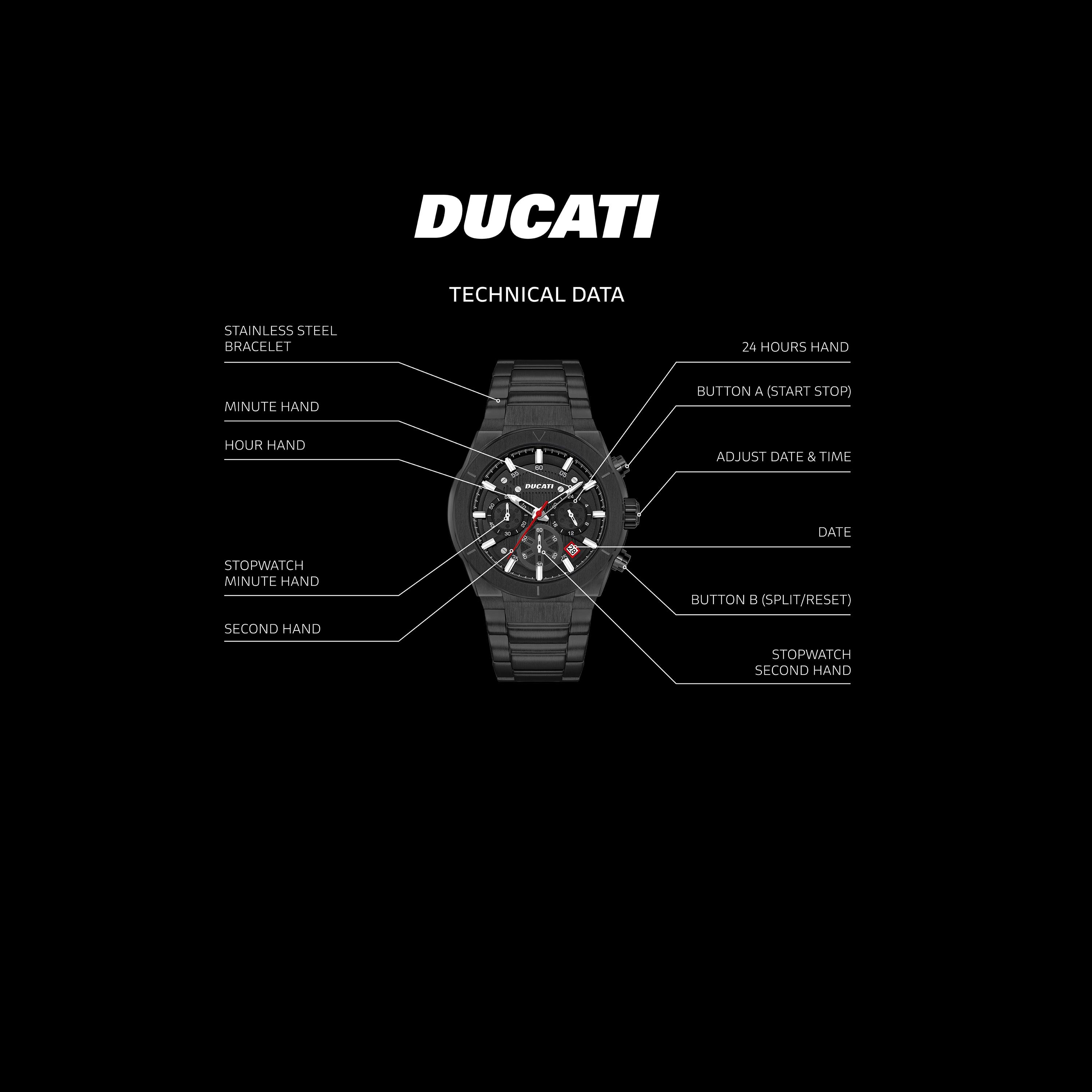 Ducati Men's 44 MM Black Chronograph Stainless Steel Strap Watch | DTWGI0000905-men-watchesandjewellery-watches-image-4