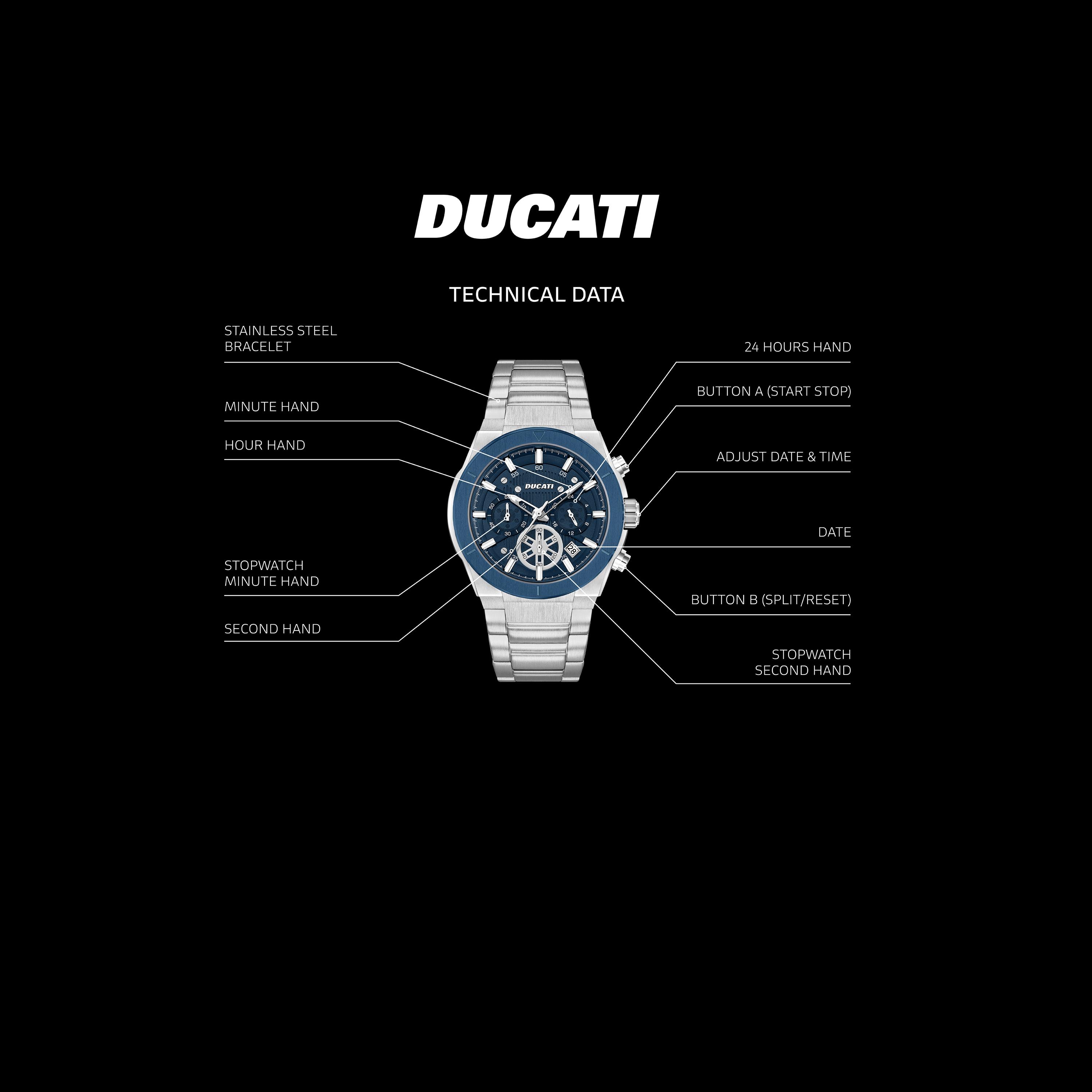Ducati Men's 44 MM Silver Chronograph Stainless Steel Strap Watch | DTWGI0000906-men-watchesandjewellery-watches-image-4