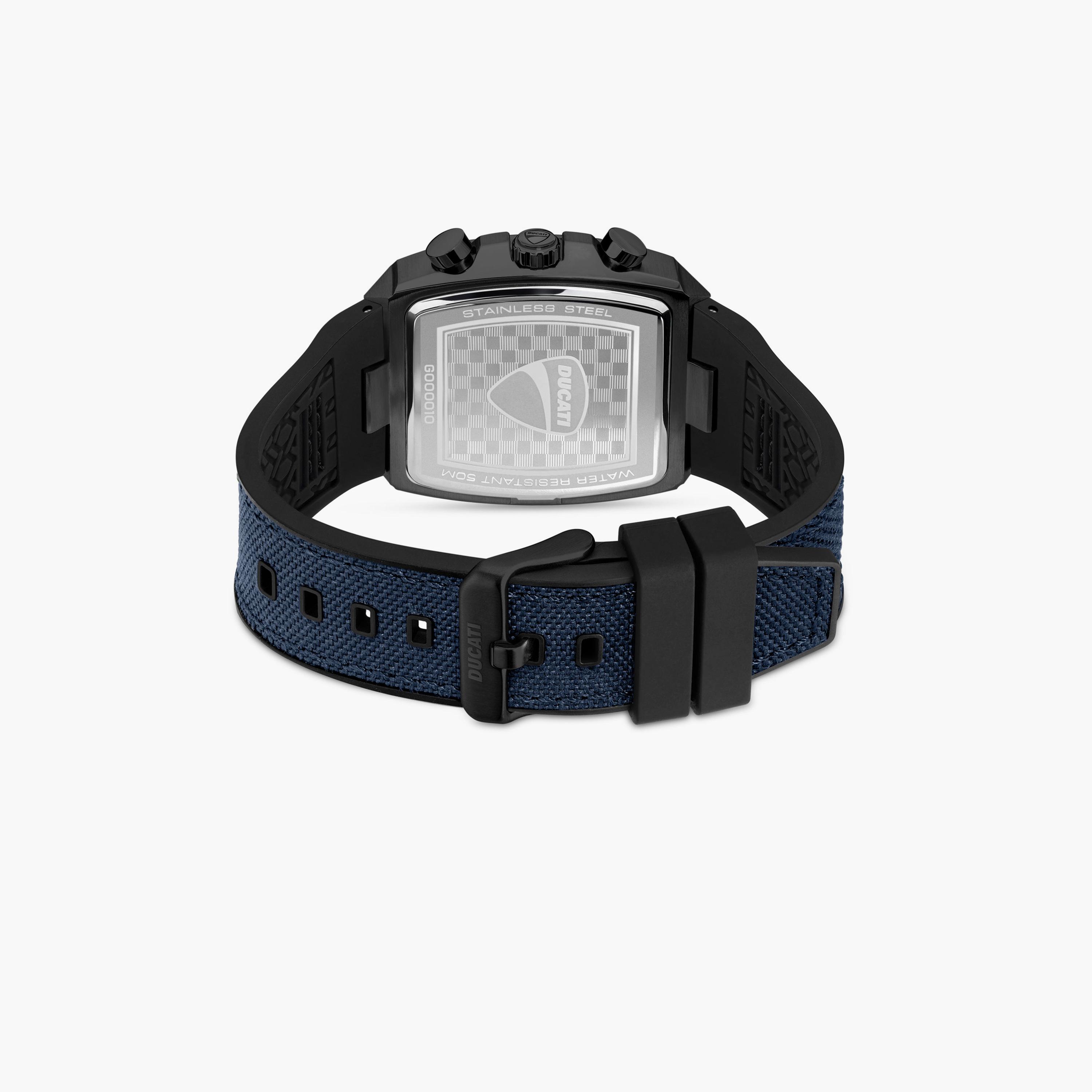 Ducati Men's 40 MM Blue Chronograph Leather Strap Watch | DTWGO0001004-men-watchesandjewellery-watches-image-3