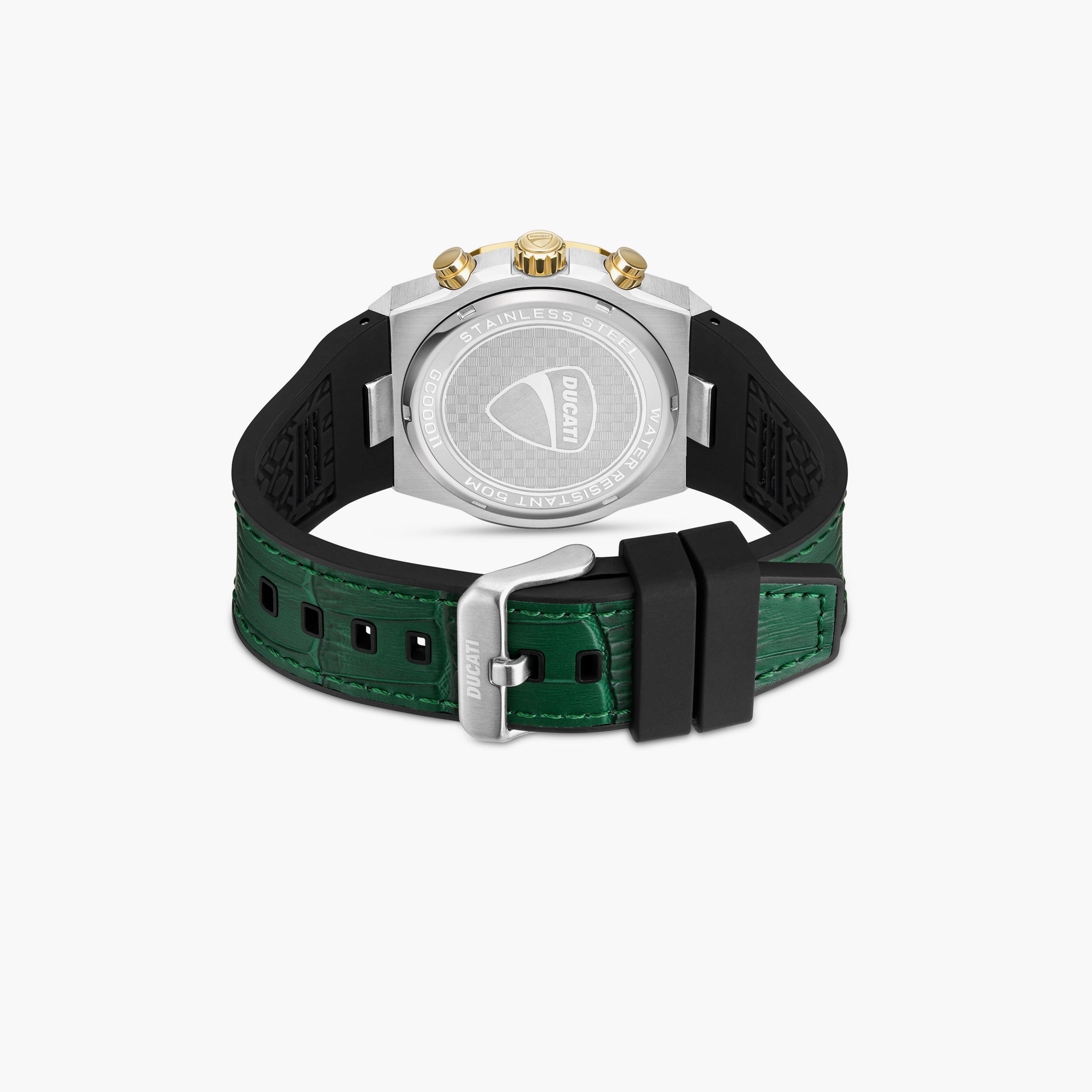 Ducati Men's 44 MM Green Chronograph Leather Strap Watch | DTWGC0001101-men-watchesandjewellery-watches-image-3