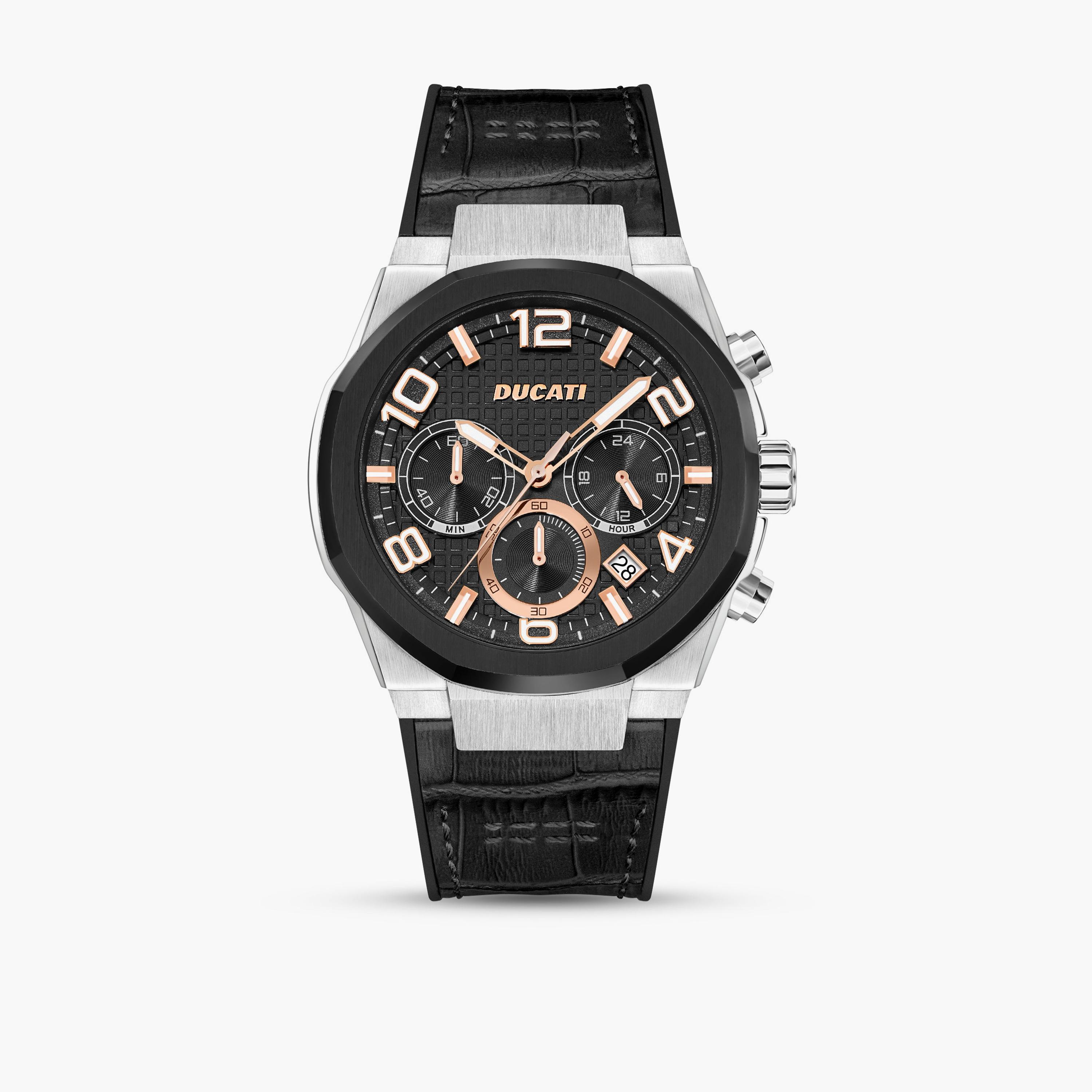 دوكاتي للرجال ساعة يد دوكاتي 44 مم كرونوغراف بحزام جلدي أسود 44 مم | DTWGC0000001102-men-watchesandjewellery-watches-image-1