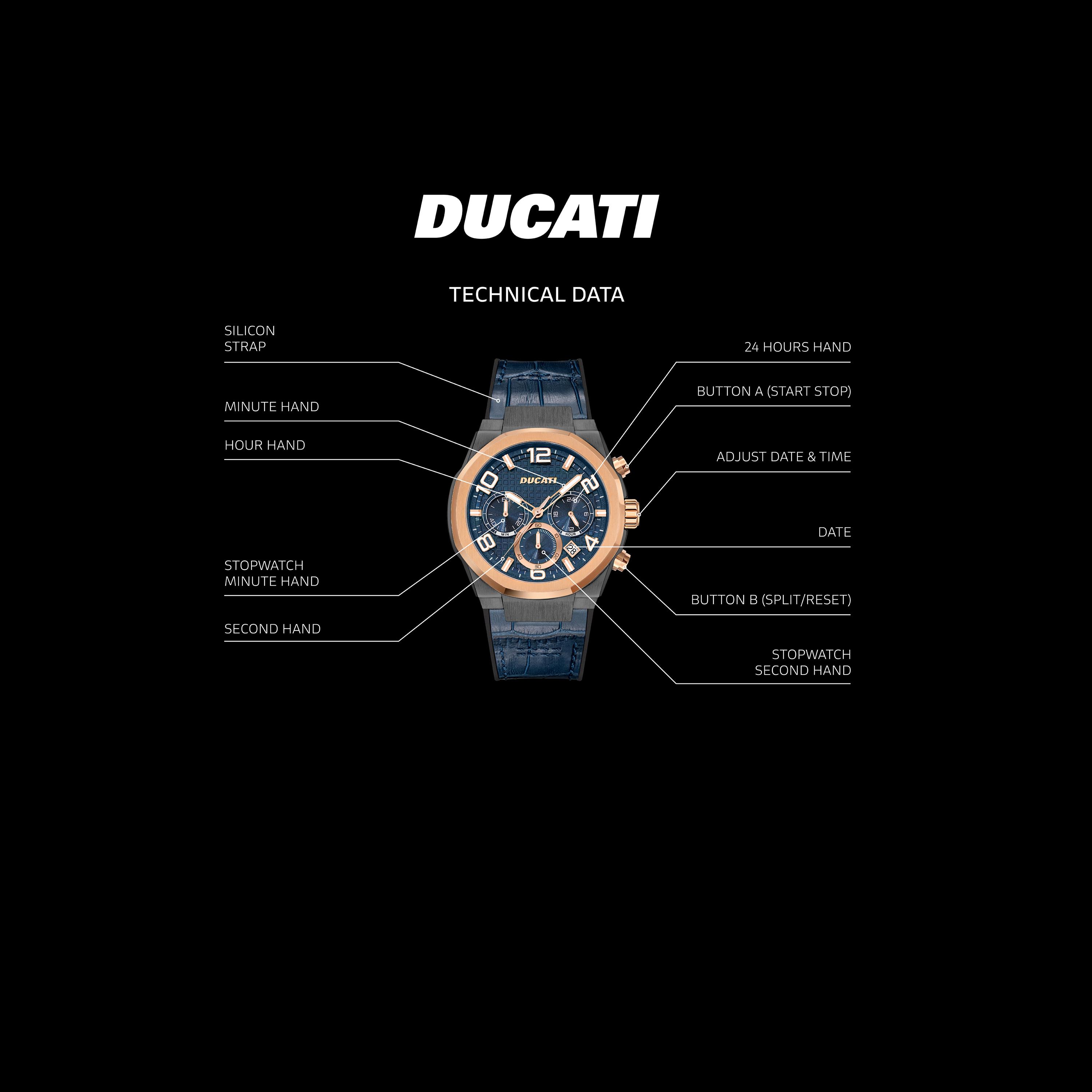 ساعة دوكاتي للرجال ذات حزام كرونوغراف جلدي أزرق 44 مم للرجال | DTWGC0000001104-men-watchesandjewellery-watches-image-4