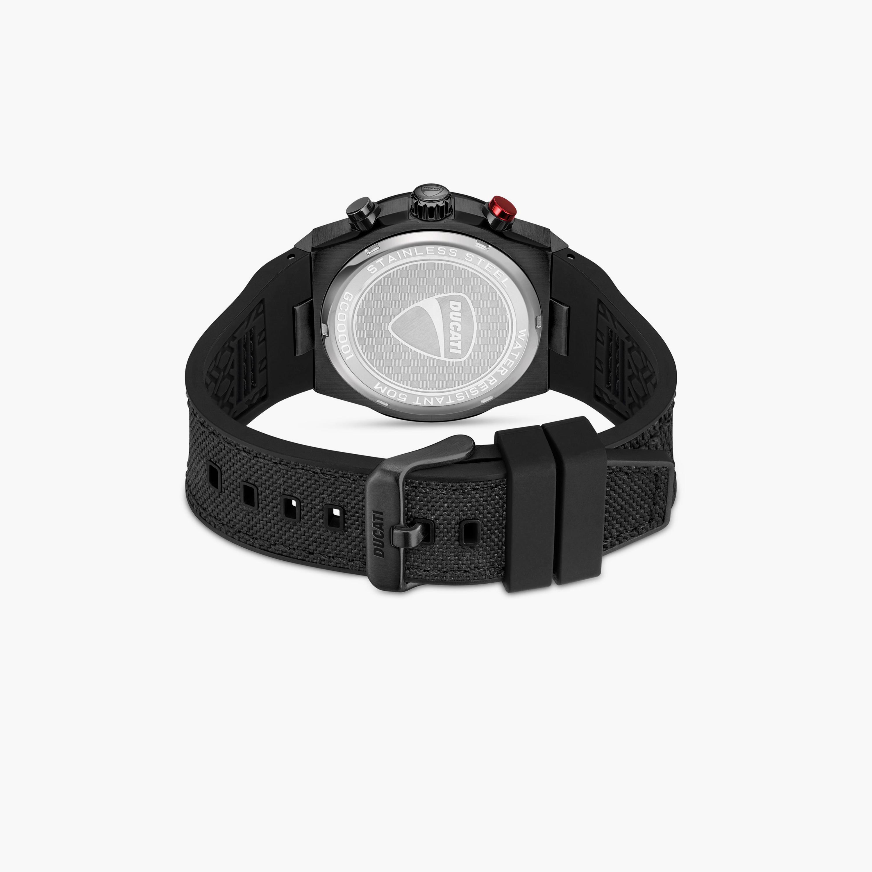 Ducati Men's 44 MM Black Chronograph Leather Strap Watch | DTWGO0001201-men-watchesandjewellery-watches-image-3