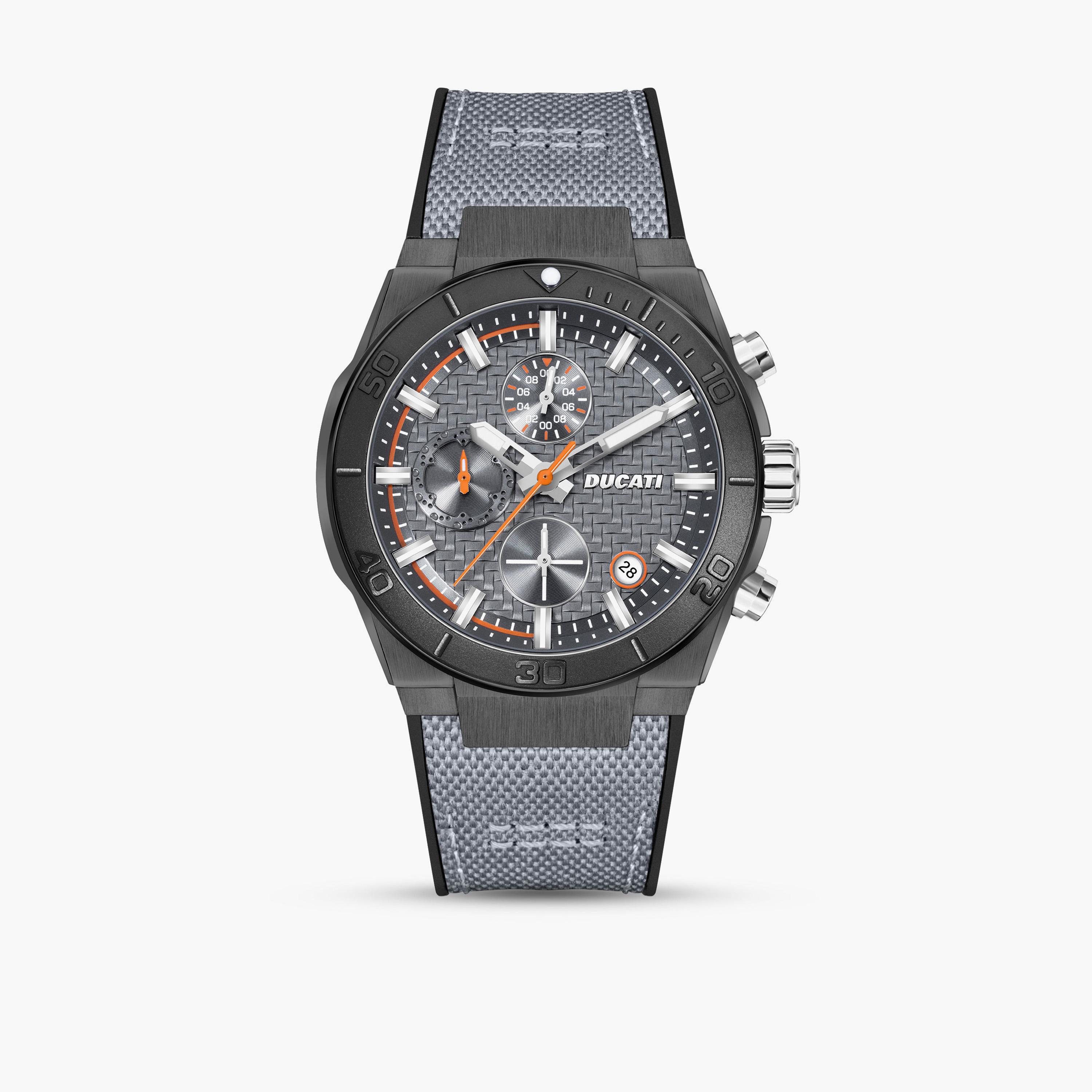 Ducati Men's 44 MM Grey Chronograph Leather Strap Watch | DTWGO0001202-men-watchesandjewellery-watches-image-1