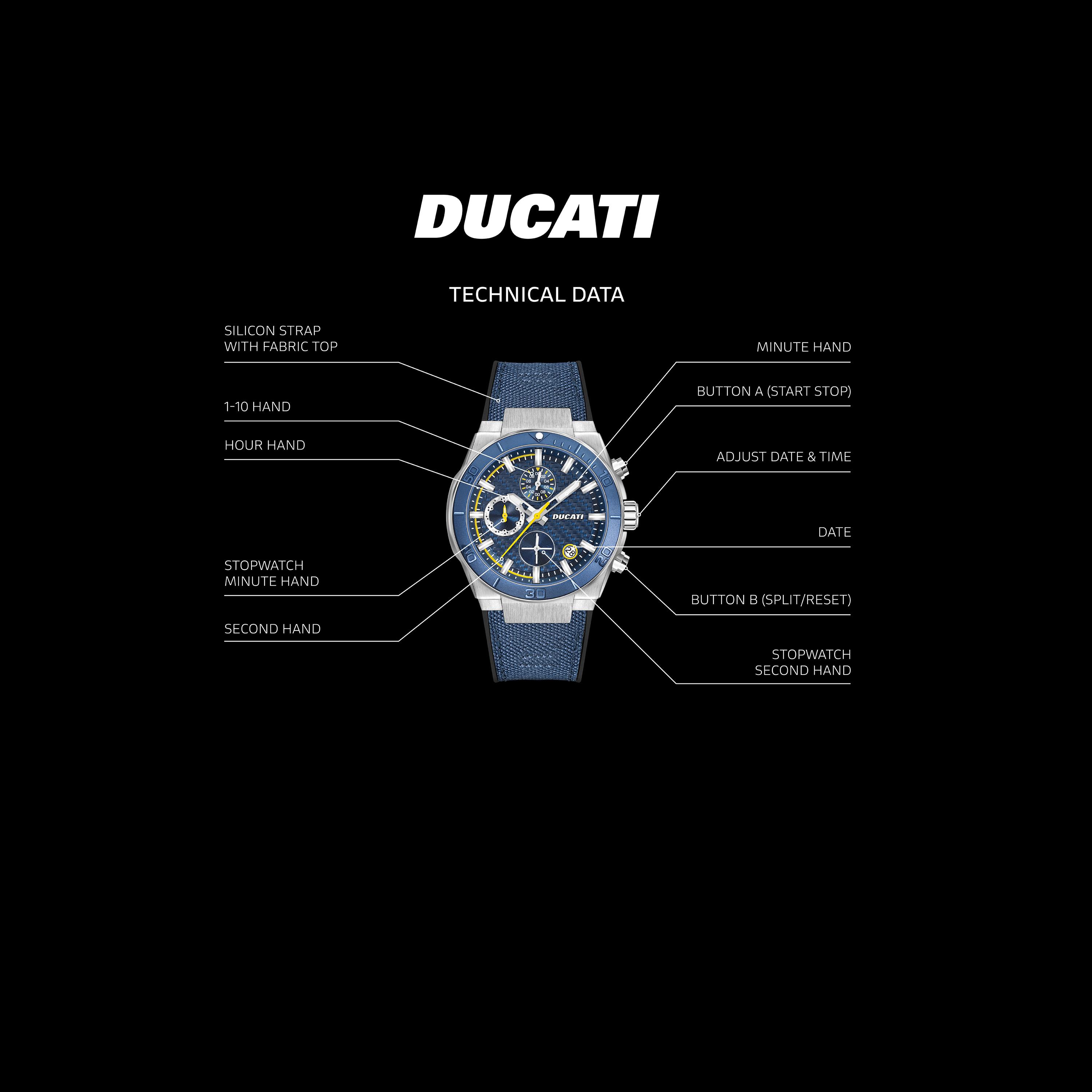 دوكاتي للرجال ساعة يد دوكاتي 44 مم كرونوغراف بحزام جلدي أزرق اللون | DTWGOGO0001204-men-watchesandjewellery-watches-image-4