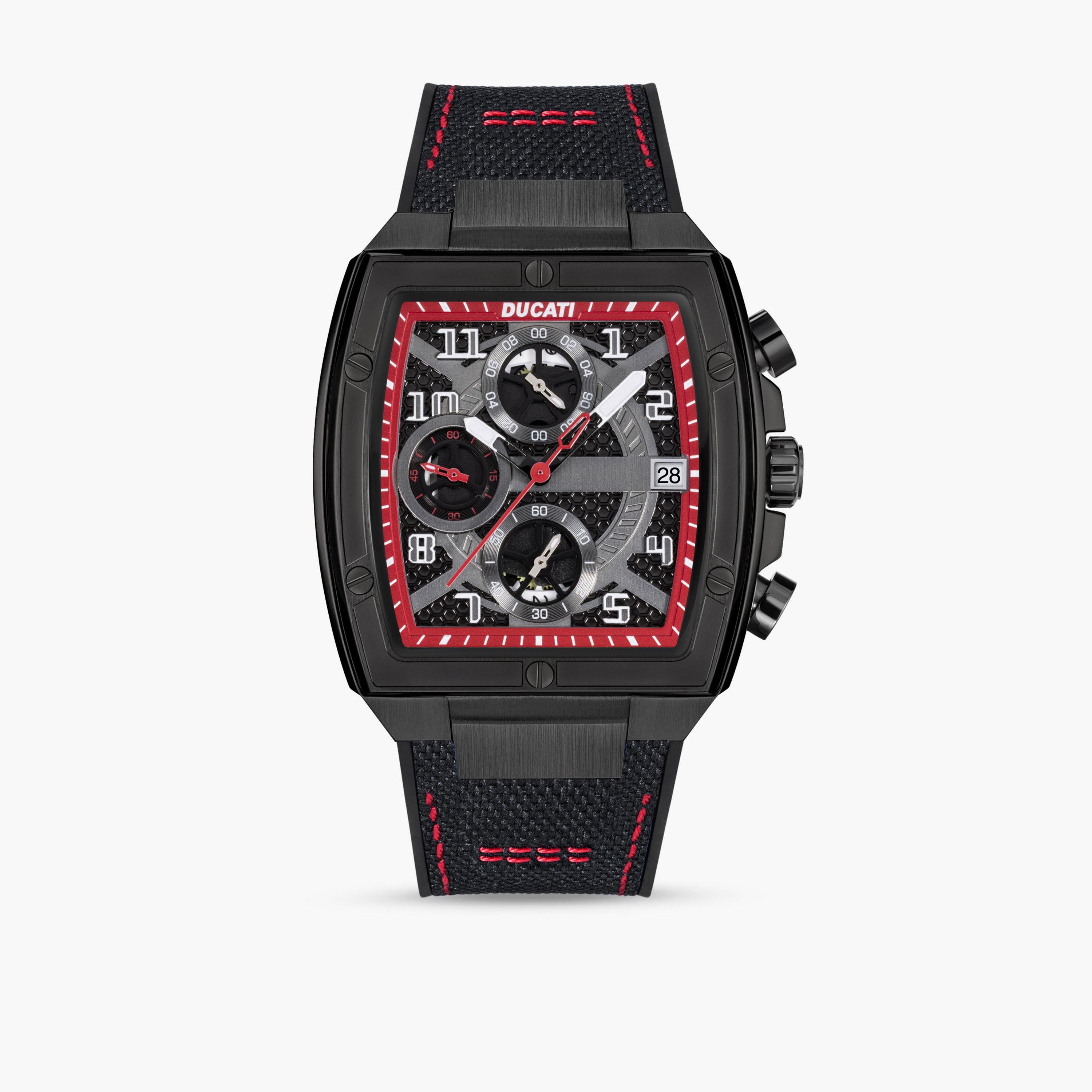 ساعة دوكاتي للرجال ذات حزام كرونوغراف جلدي أسود 40 مم للرجال | DTWGOGO0001503-men-watchesandjewellery-watches-image-1