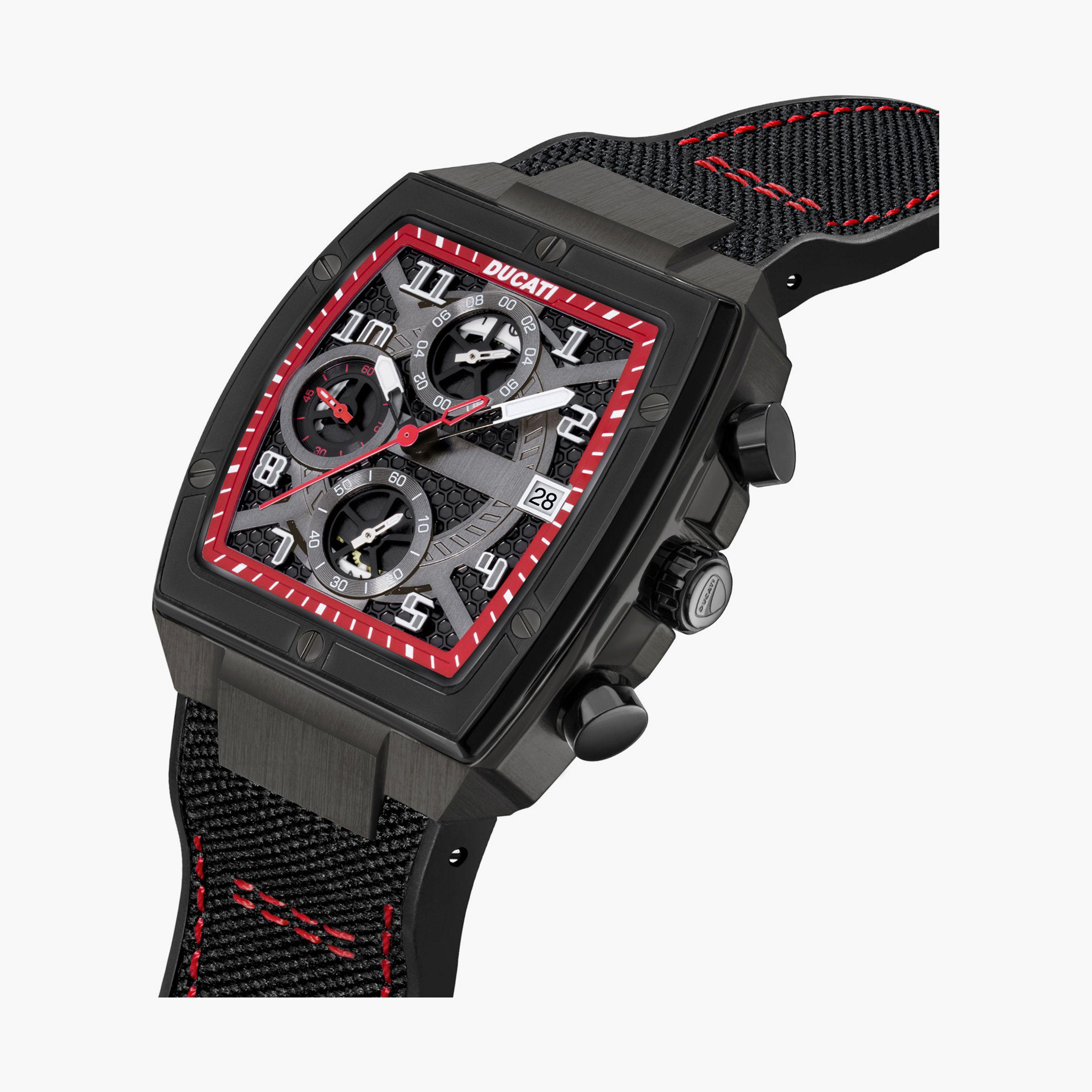 ساعة دوكاتي للرجال ذات حزام كرونوغراف جلدي أسود 40 مم للرجال | DTWGOGO0001503-men-watchesandjewellery-watches-image-2