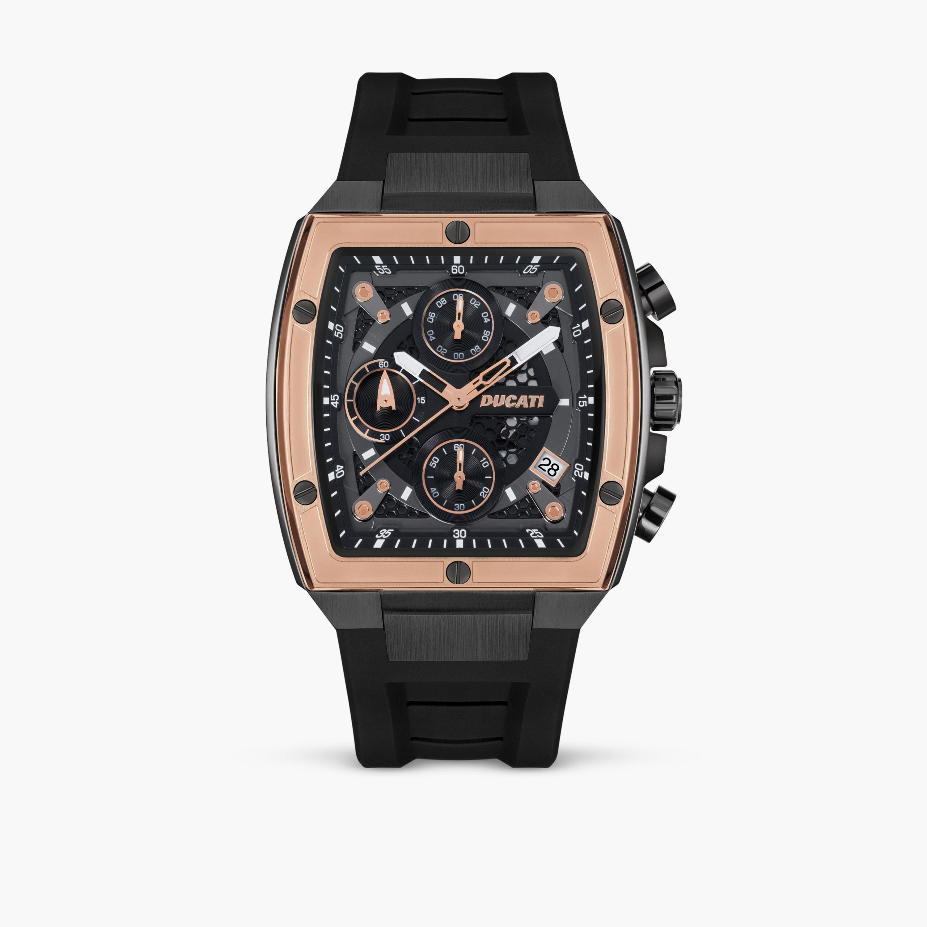 ساعة دوكاتي للرجال ذات حزام كرونوغراف أسود 40 مم بحزام من السيليكون | DTWGO0001301301-men-watchesandjewellery-watches-image-1