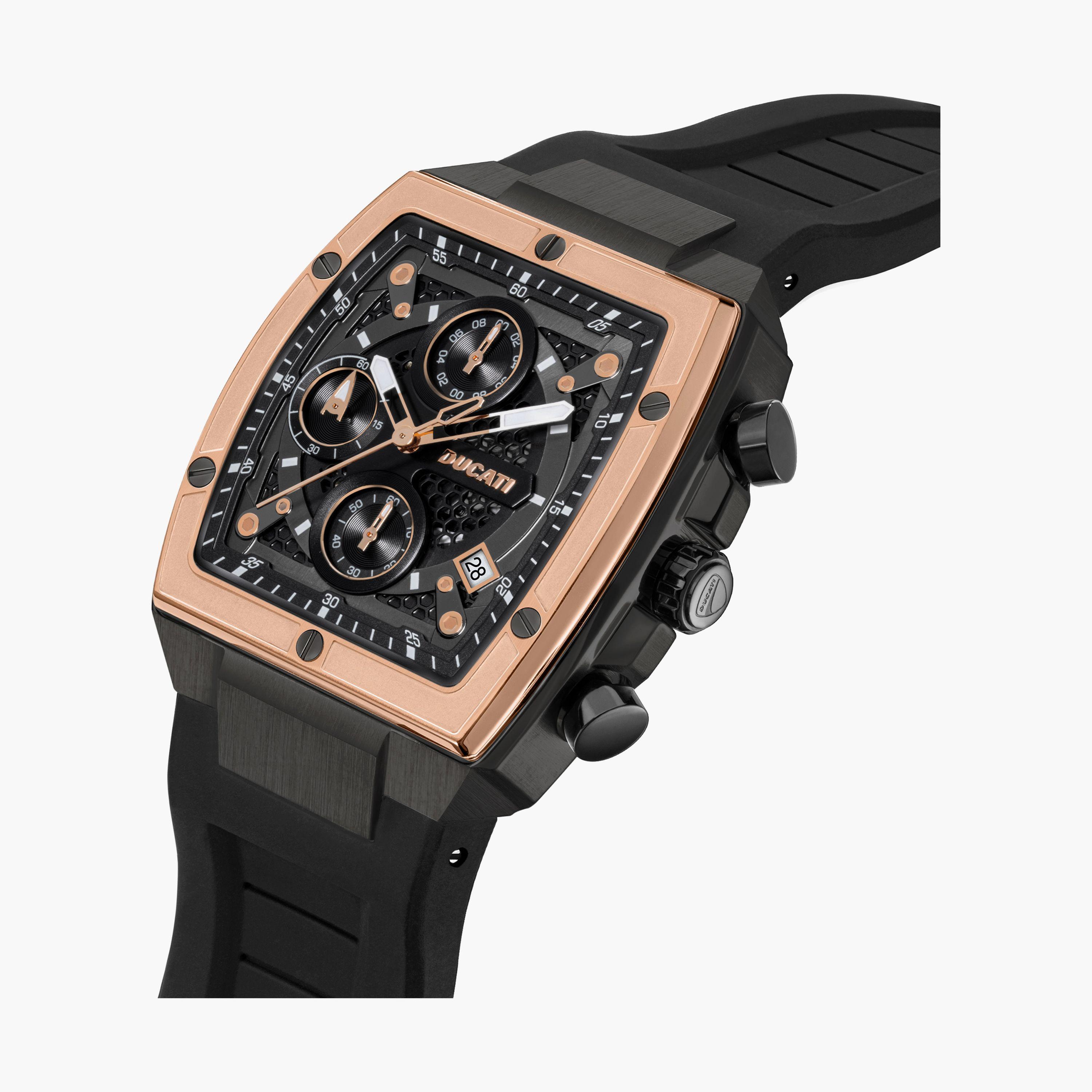 ساعة دوكاتي للرجال ذات حزام كرونوغراف أسود 40 مم بحزام من السيليكون | DTWGO0001301301-men-watchesandjewellery-watches-image-2