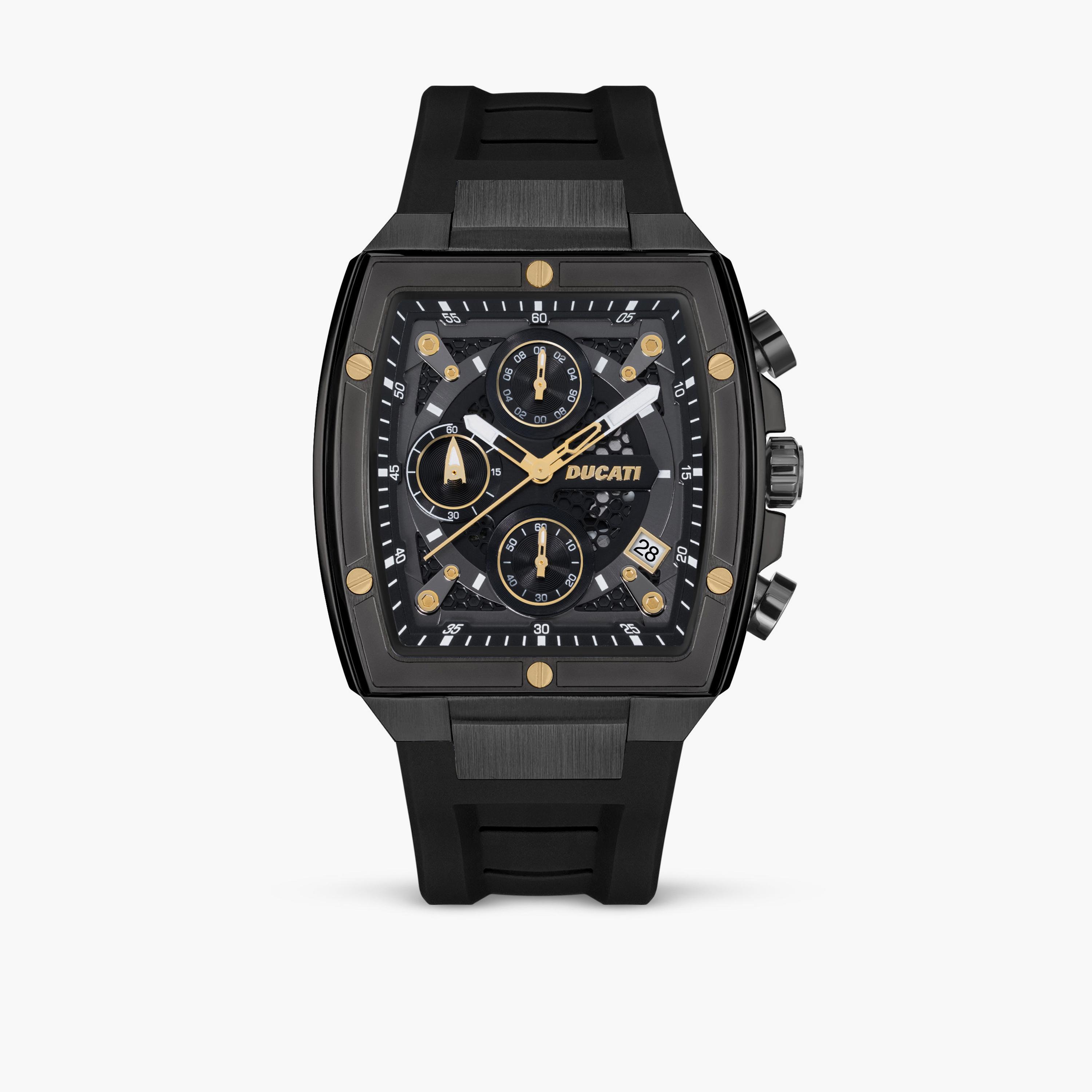 Ducati Men's 40 MM Black Chronograph Silicone Strap Watch | DTWGO0001302-men-watchesandjewellery-watches-image-1
