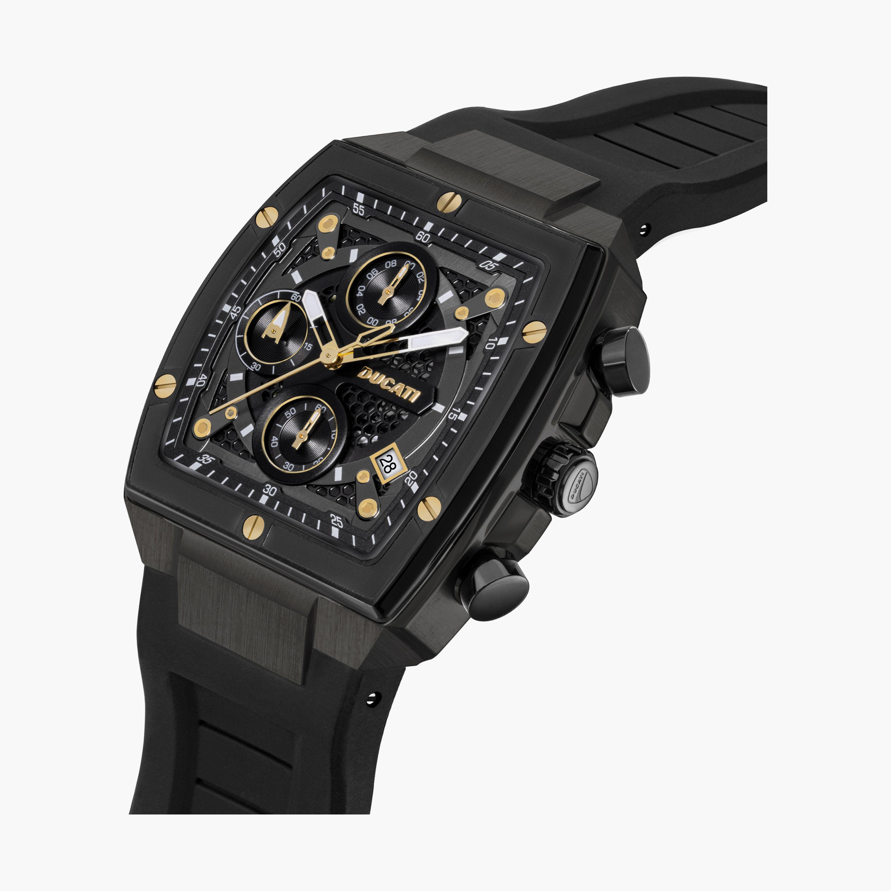 Ducati Men's 40 MM Black Chronograph Silicone Strap Watch | DTWGO0001302-men-watchesandjewellery-watches-image-2