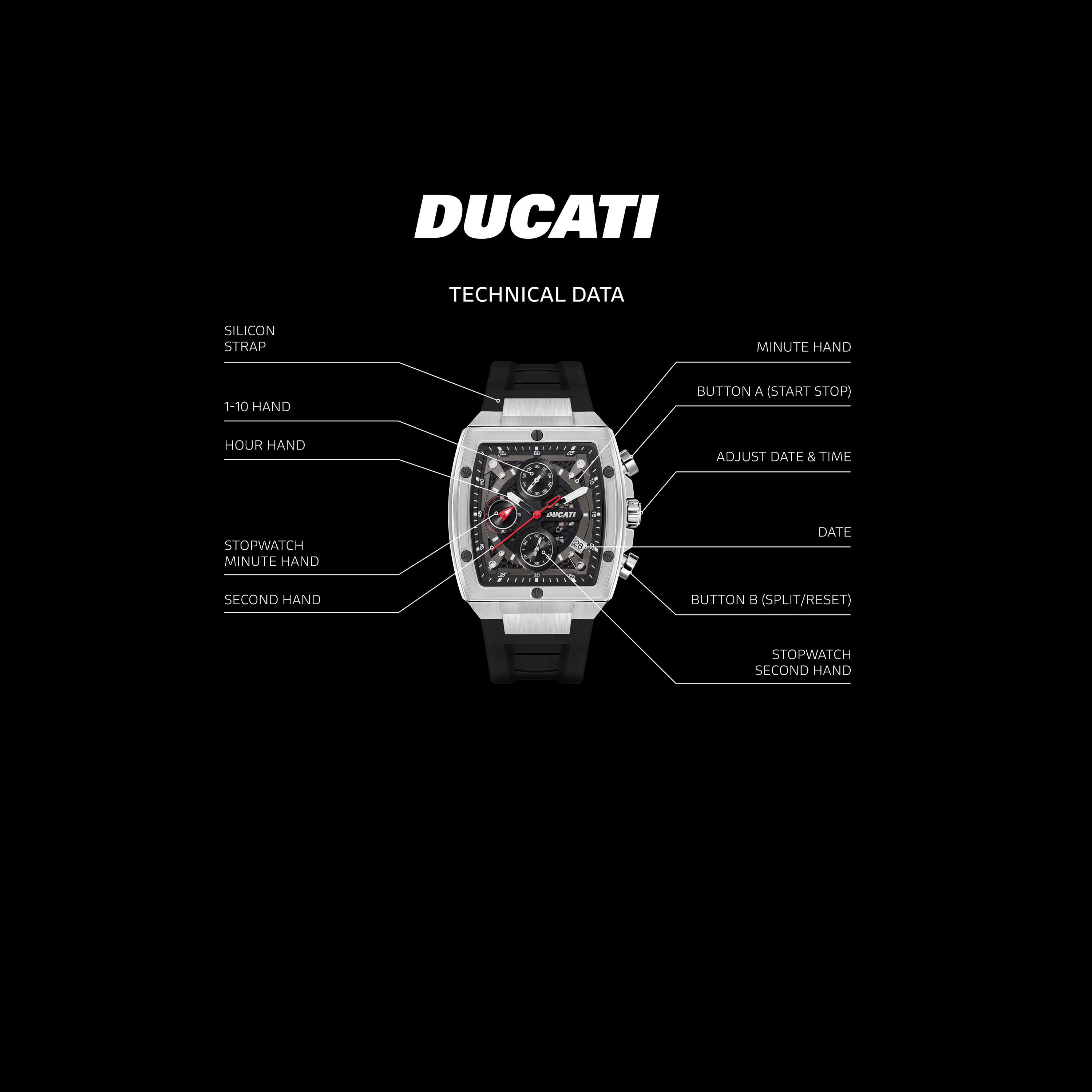 دوكاتي ساعة يد دوكاتي للرجال بحزام كرونوغراف أسود 40 مم بحزام سيليكون | DTWGOGO0001303-men-watchesandjewellery-watches-image-4