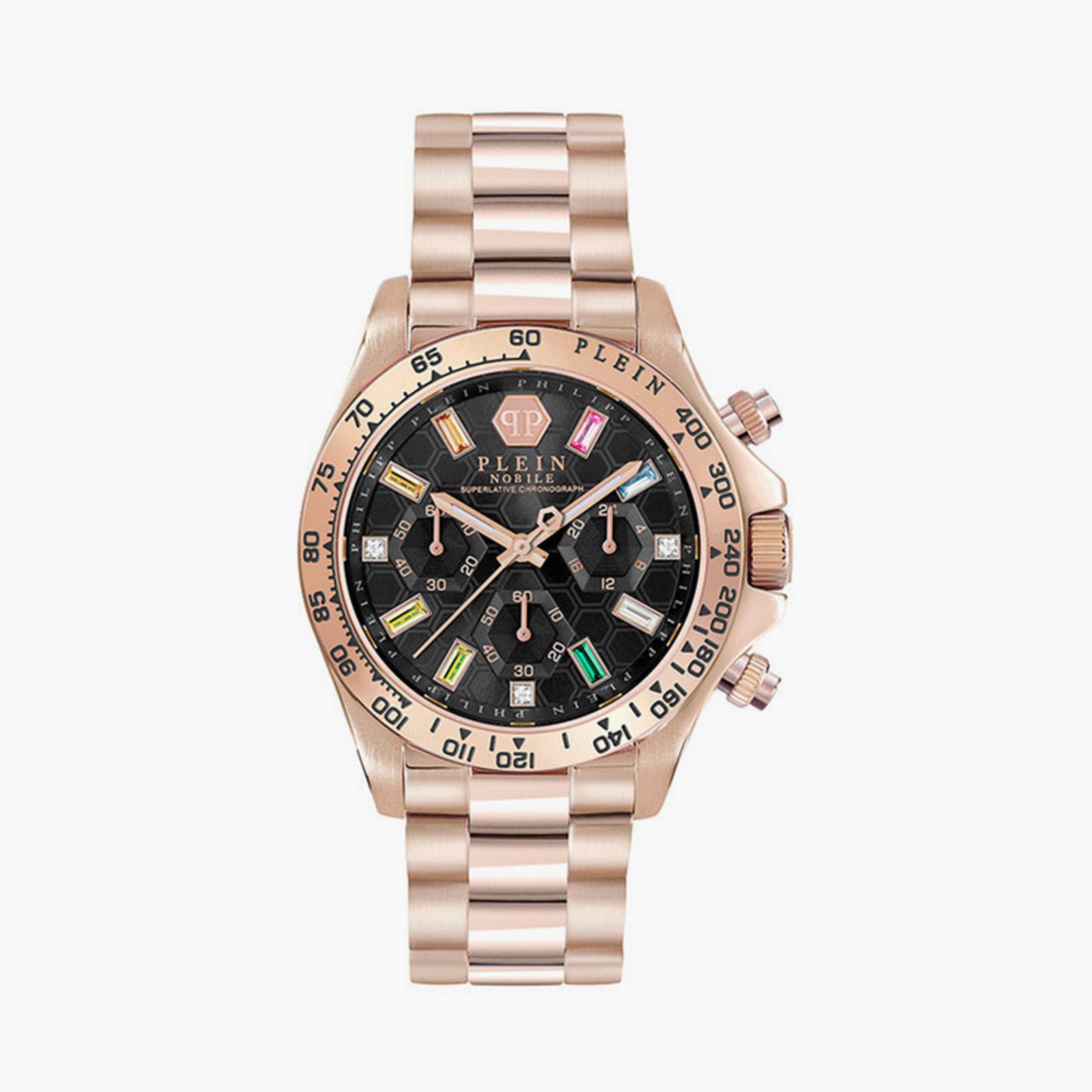 فيليب بلين - ساعة كرونوغراف للنساء حزام ستانلس ستيل 46 مم ذهبي | PWSBA0423-women-watchesandjewellery-watches-image-1