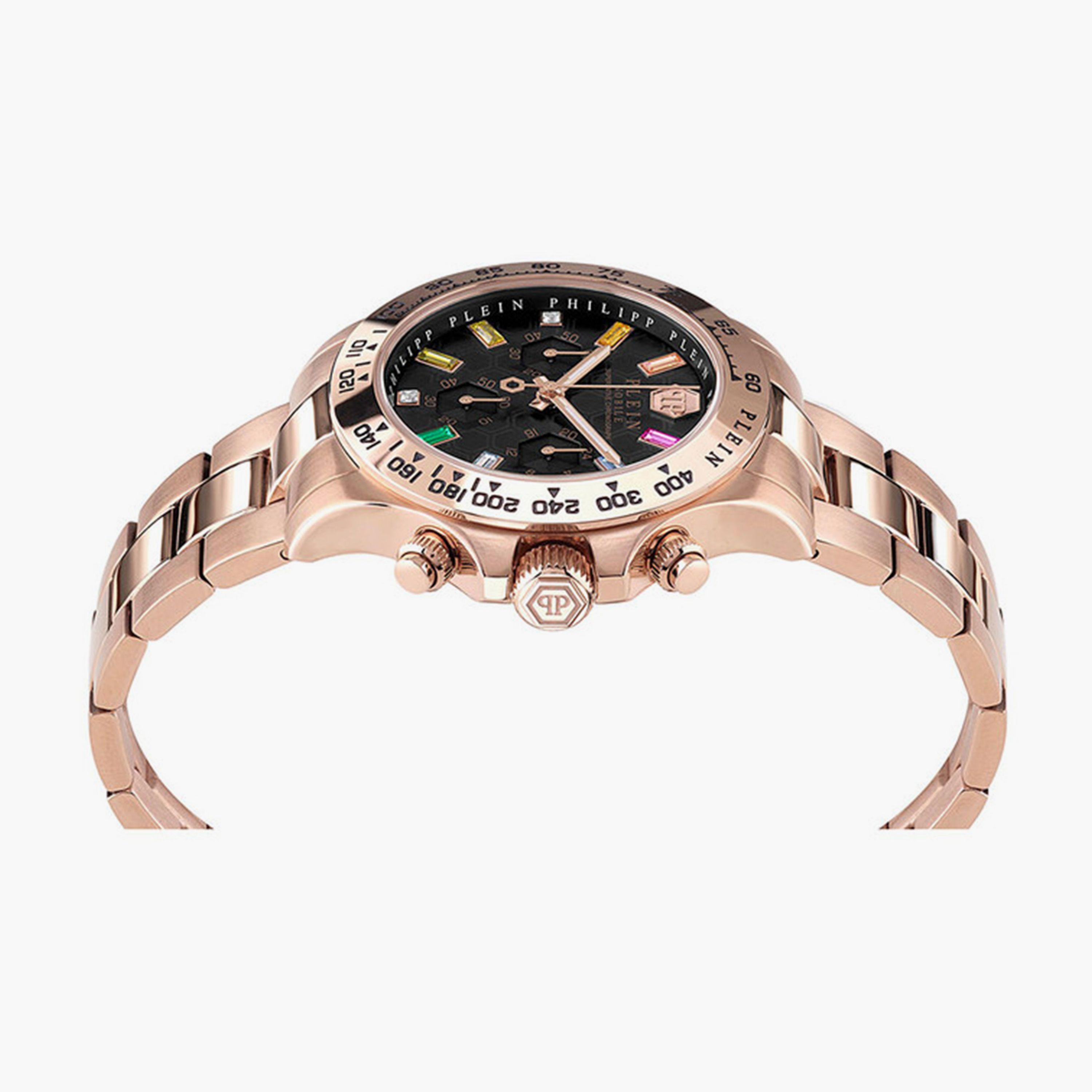 فيليب بلين - ساعة كرونوغراف للنساء حزام ستانلس ستيل 46 مم ذهبي | PWSBA0423-women-watchesandjewellery-watches-image-2