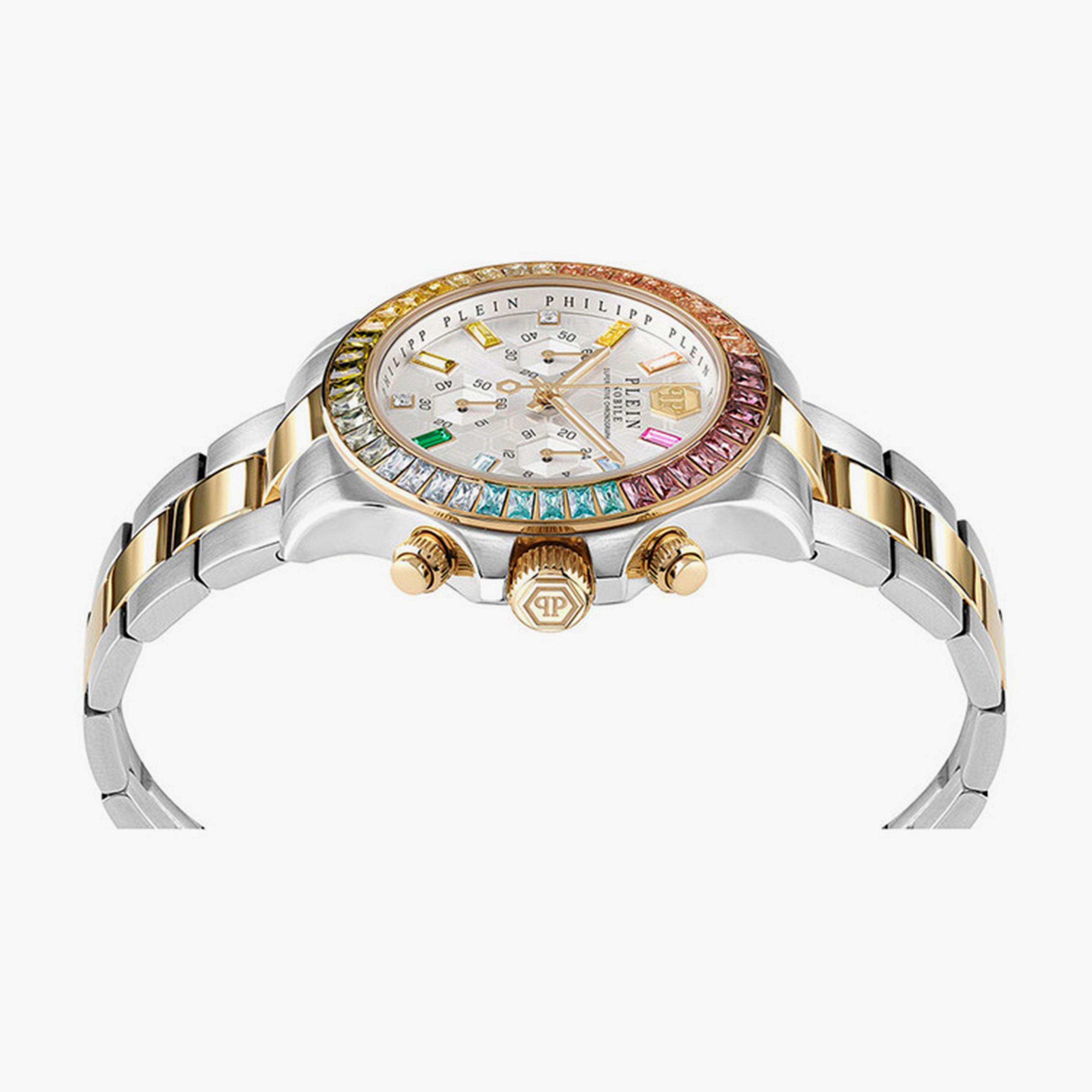 فيليب بلين - ساعة كرونوغراف للنساء حزام ستانلس ستيل 46 مم ذهبي | PWSBA0523-women-watchesandjewellery-watches-image-2
