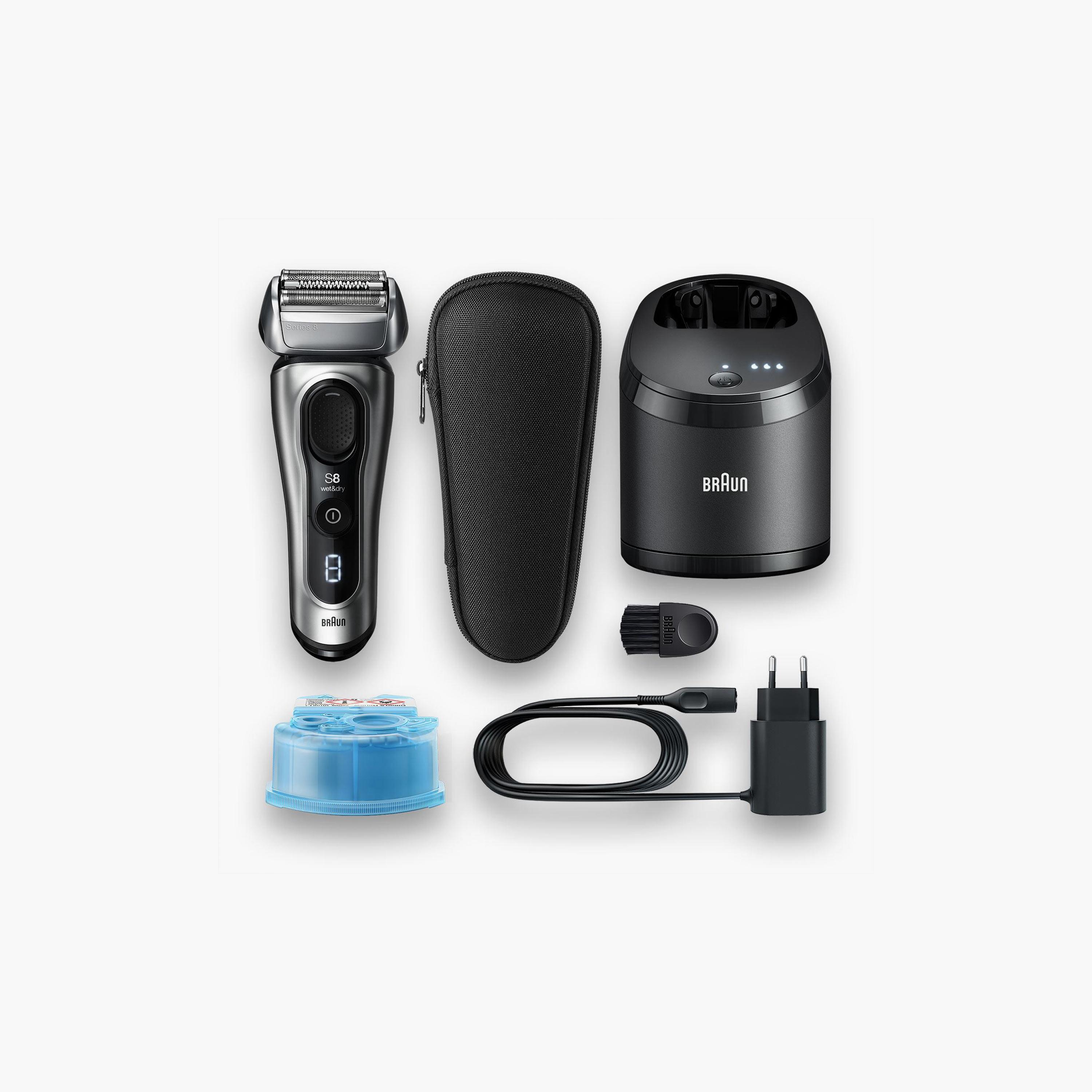 ماكينة حلاقة سلسلة 8 للاستخدام الرطب والجاف باللون الفضي من براون | SHAVER8467CC-beautyandpersonalcare-mens-shaving-image-1