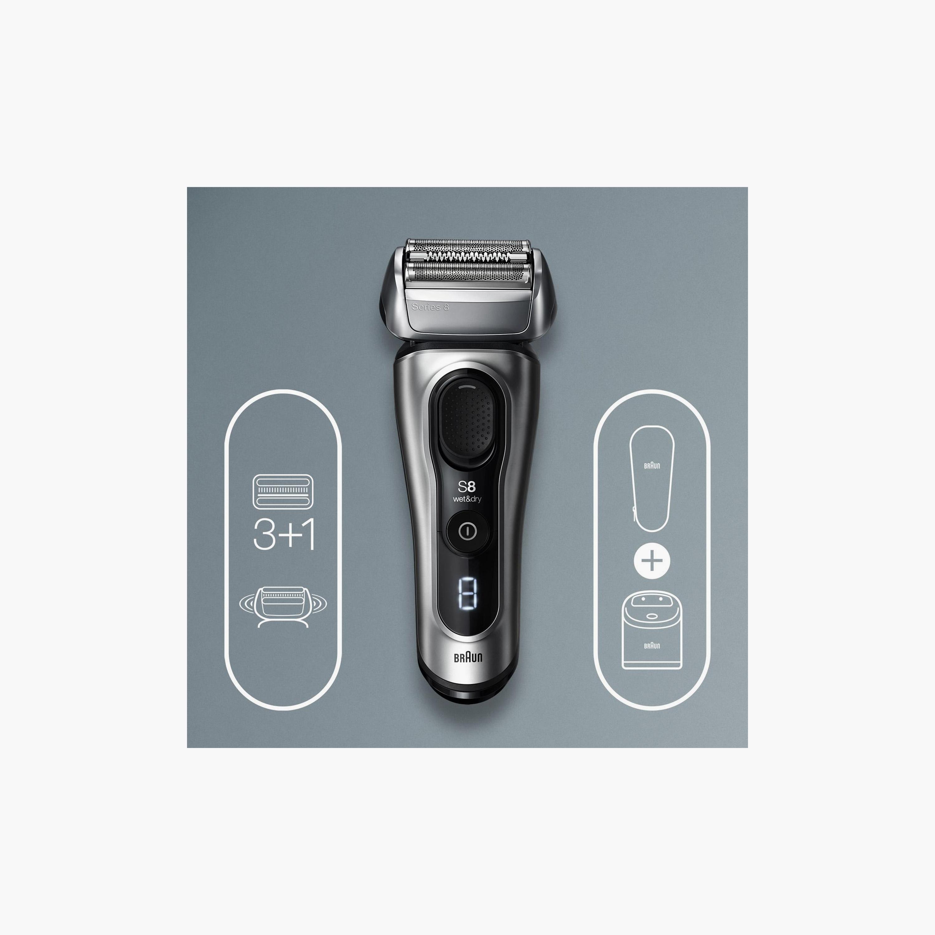ماكينة حلاقة سلسلة 8 للاستخدام الرطب والجاف باللون الفضي من براون | SHAVER8467CC-beautyandpersonalcare-mens-shaving-image-2