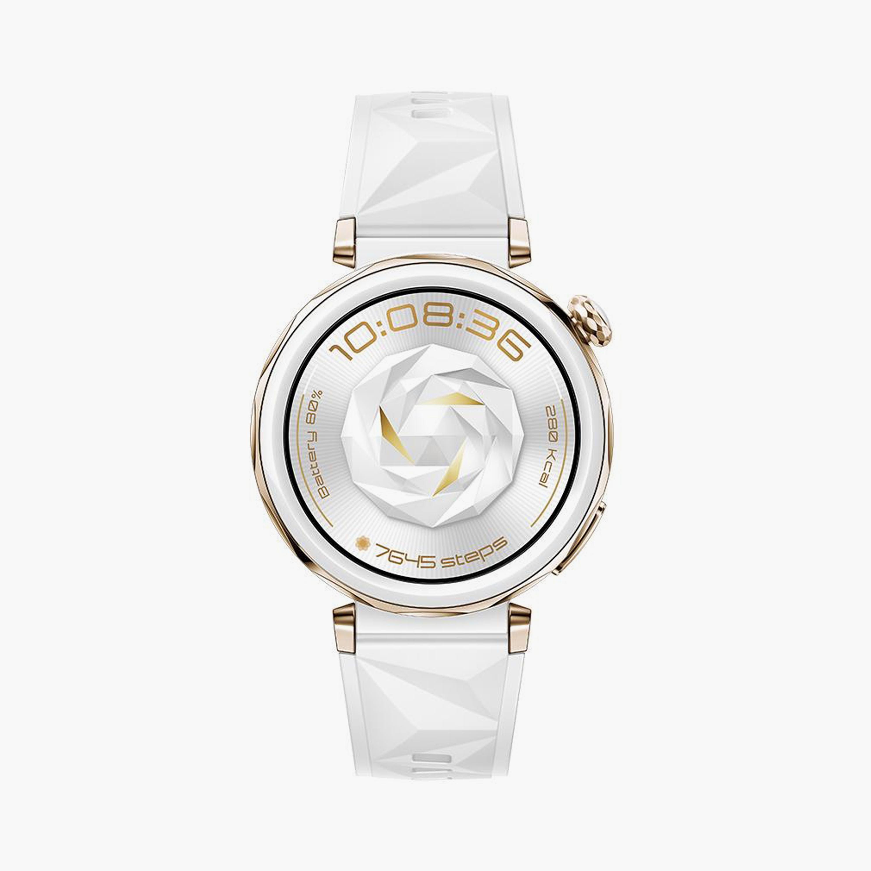 ساعة هواوي جي تي 5 برو جانا باللون الأبيض مع حزام من مادة الفلوروإيلاستومر | HUW-GT5PRO-JANA-WHT-electronics-smartwatches-image-1