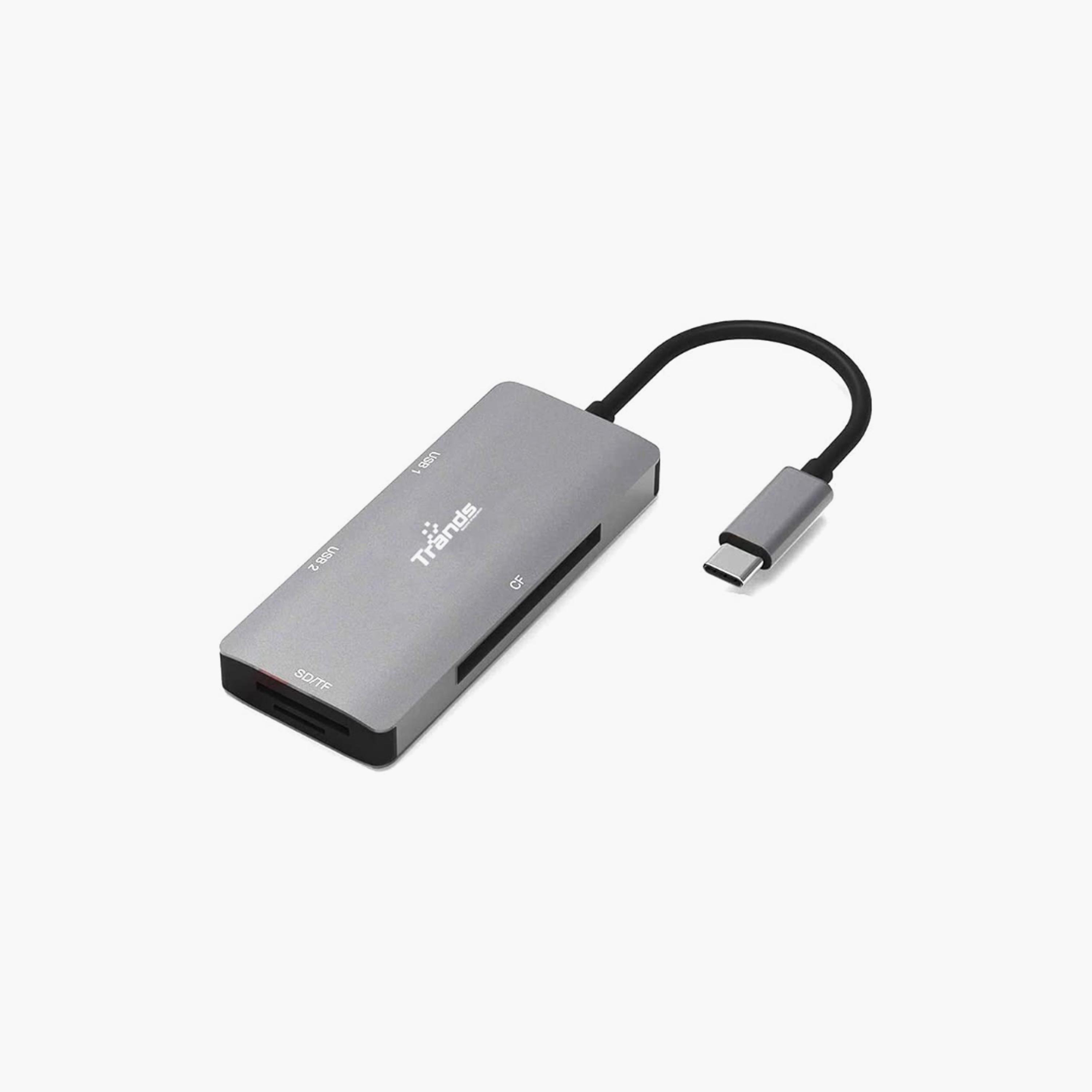 محول متعدد الوظائف من النوع سي من تراندز TR-CR3539 باللون الرمادي | TR-CR3539-electronics-accessories-mobileaccesories-image-1