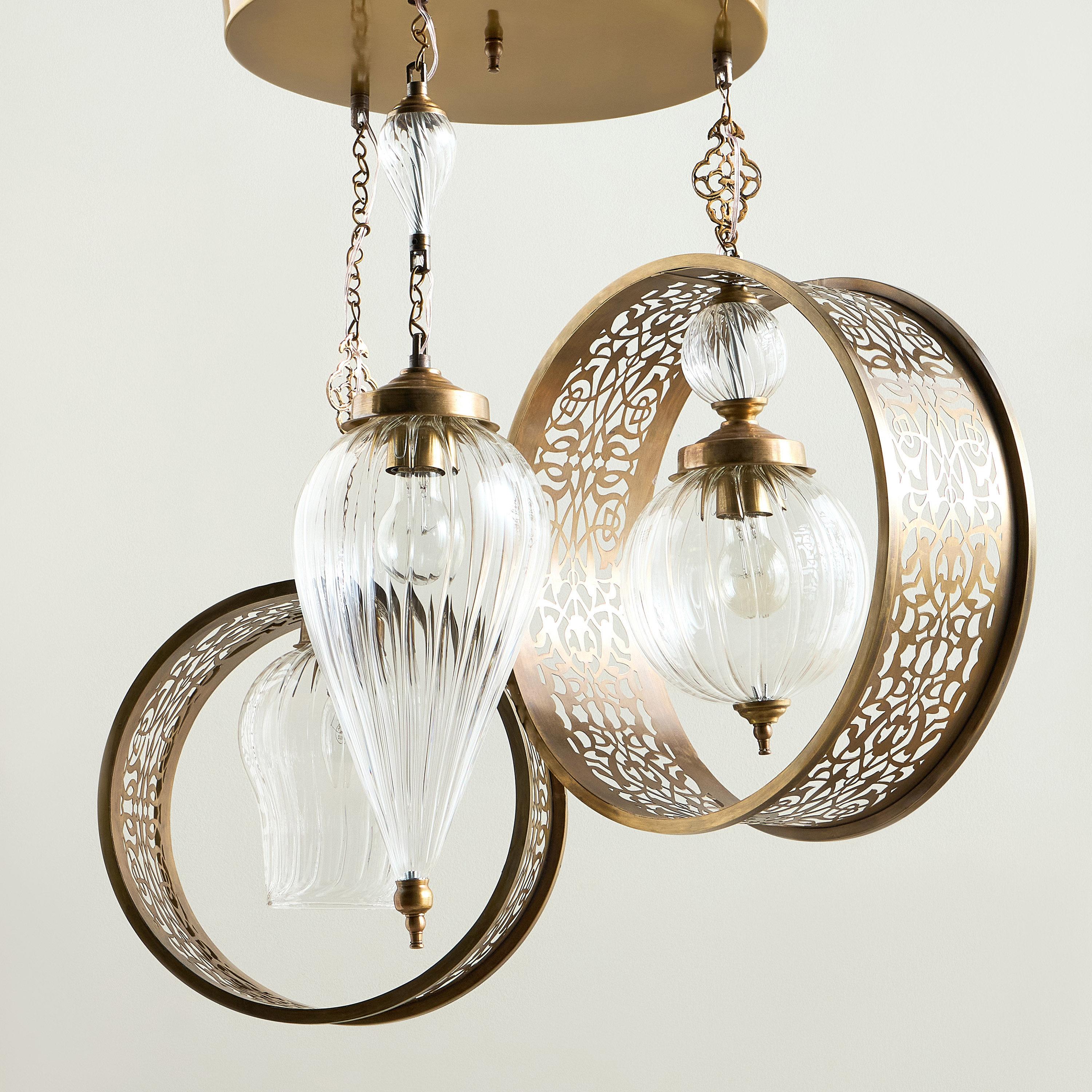ANOC 3-Light Copper Chandelier