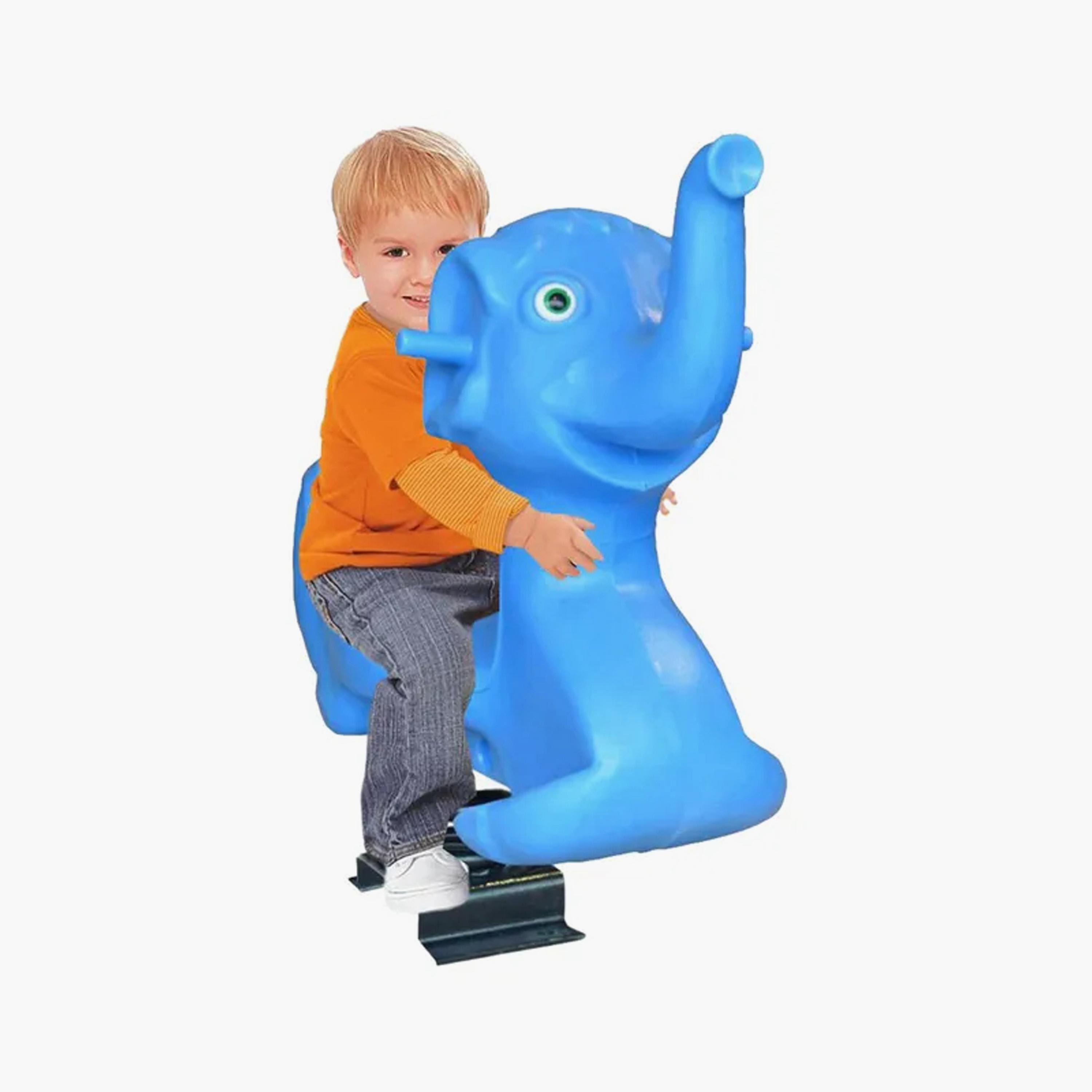 MYTS Backyard Outdoor Baby Elephant Spring Rider - Blue-toys-outdoor-bikesandrideons-manualrideons-image-3