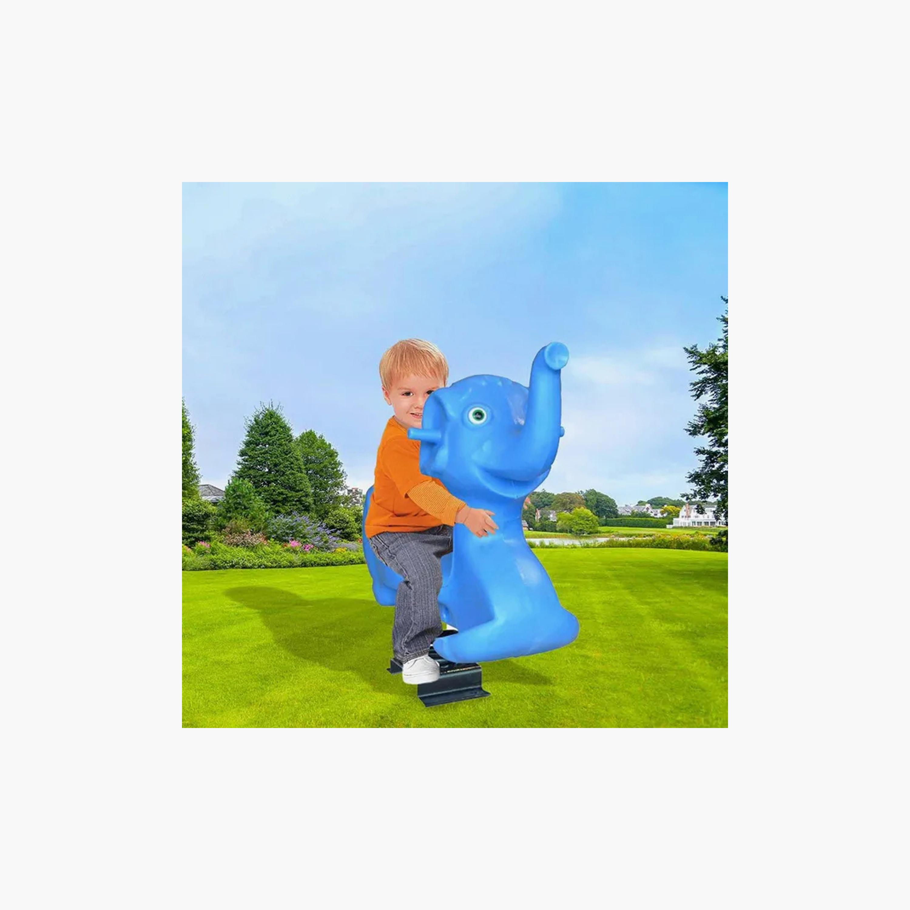 MYTS Backyard Outdoor Baby Elephant Spring Rider - Blue-toys-outdoor-bikesandrideons-manualrideons-image-4