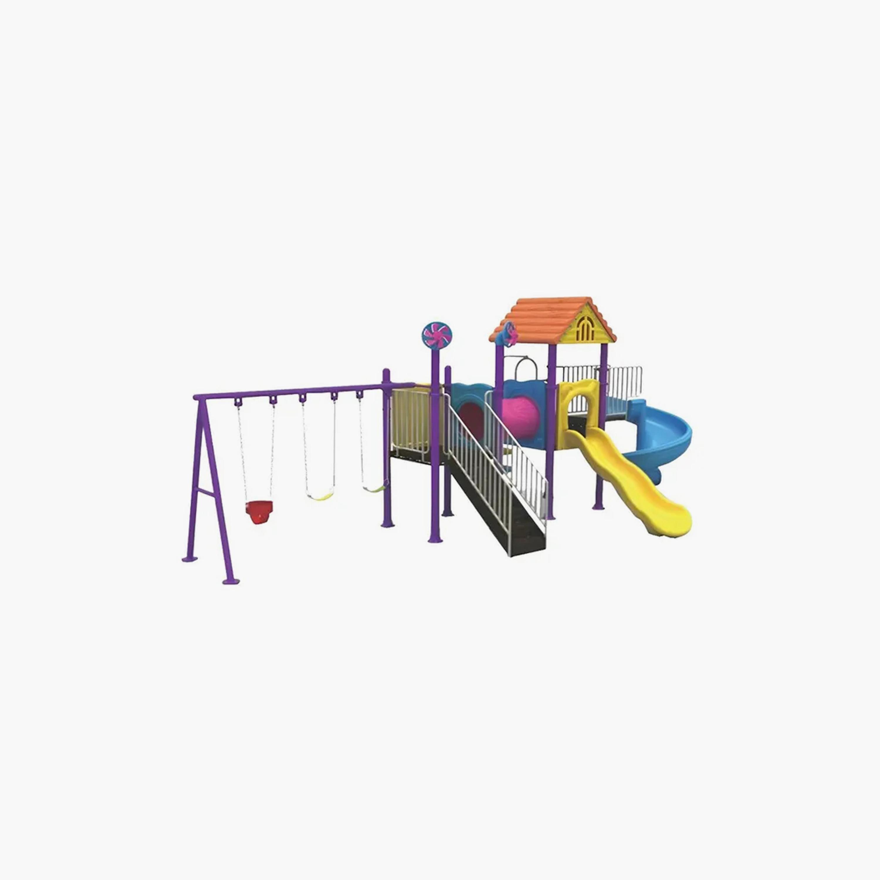 MYTS Backyard Outdoor Playground with 3 Swings & Slide-toys-outdoor-slidesandswings-image-1
