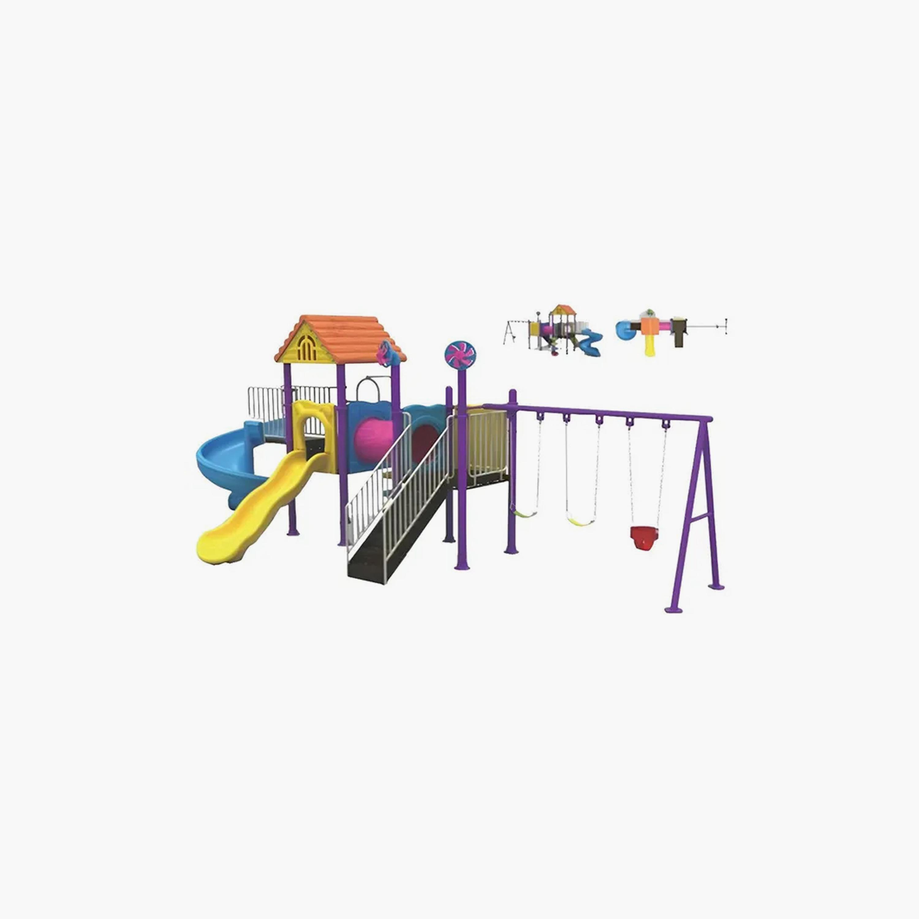 MYTS Backyard Outdoor Playground with 3 Swings & Slide-toys-outdoor-slidesandswings-image-2