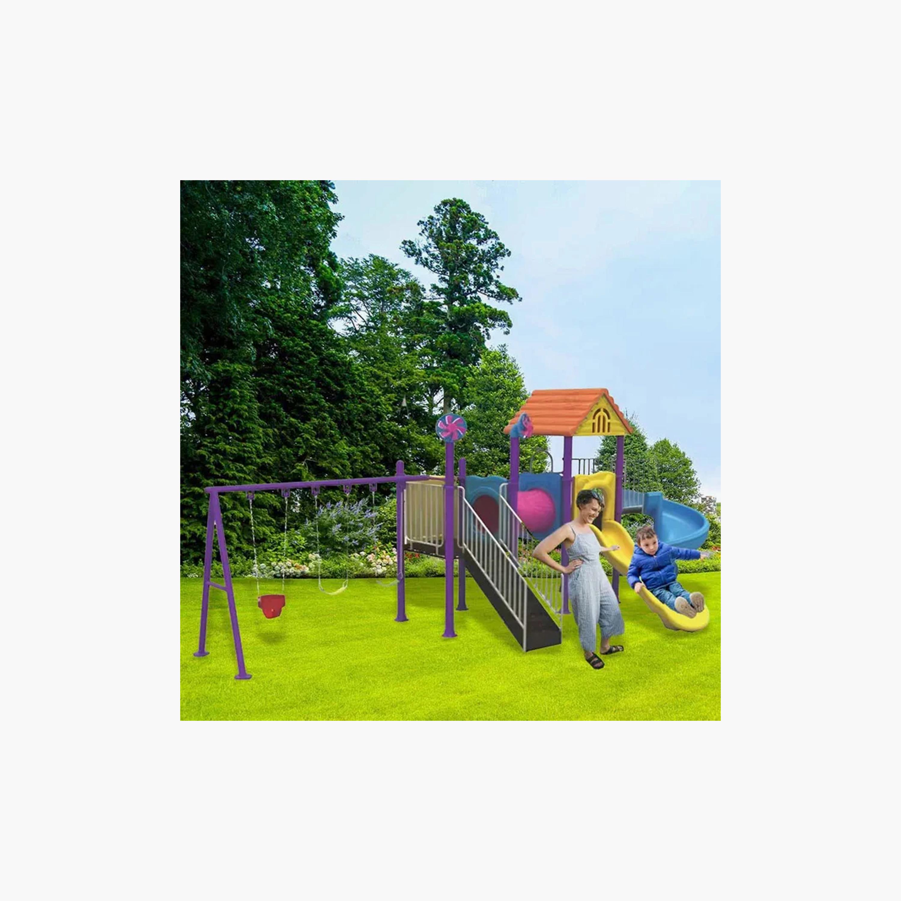 MYTS Backyard Outdoor Playground with 3 Swings & Slide-toys-outdoor-slidesandswings-image-5