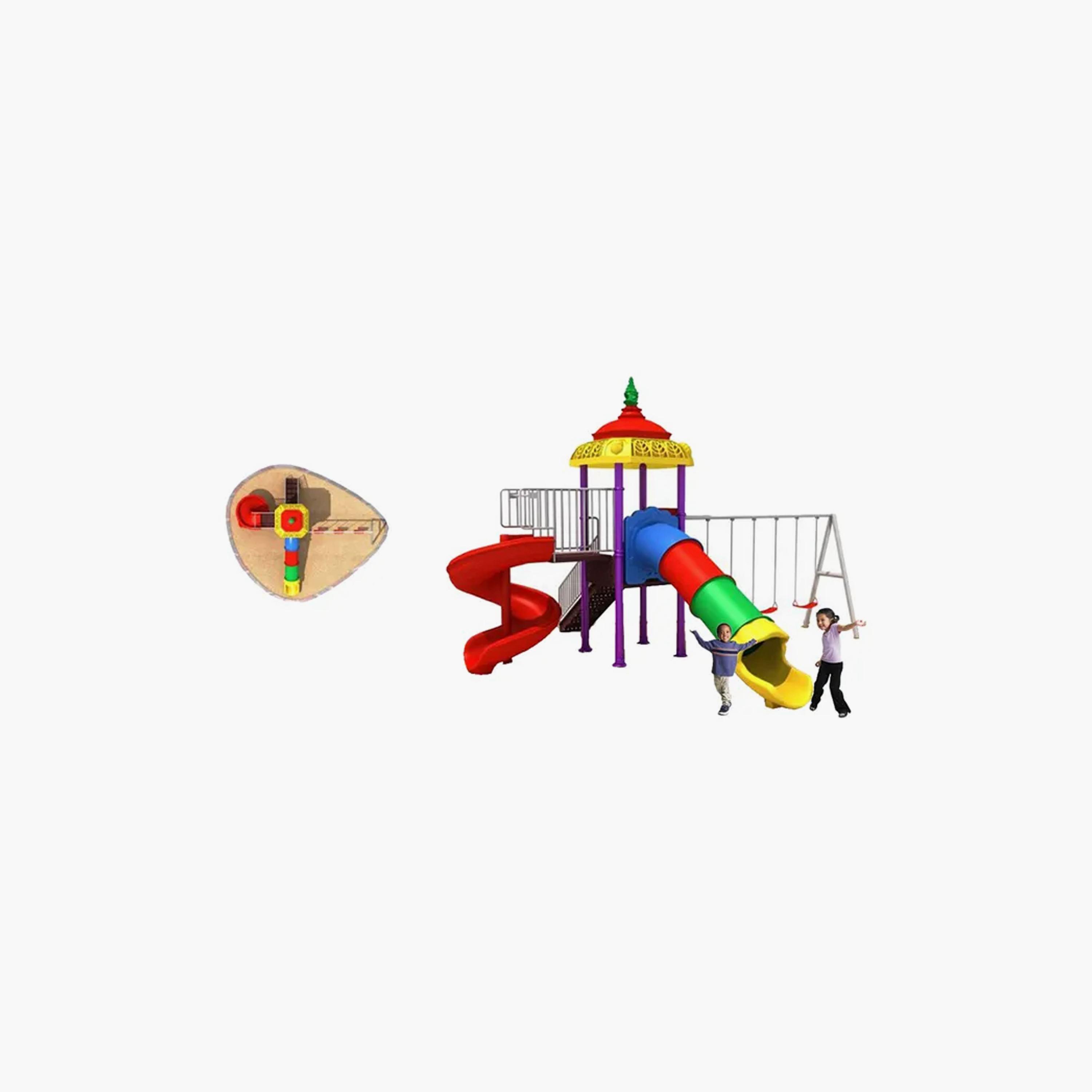 مجموعة ألعاب للمغامرات ميجا مع أرجوحات وزلاقة مموج للفناء الخلفي خارجي من مايتس-toys-outdoor-slidesandswings-image-1