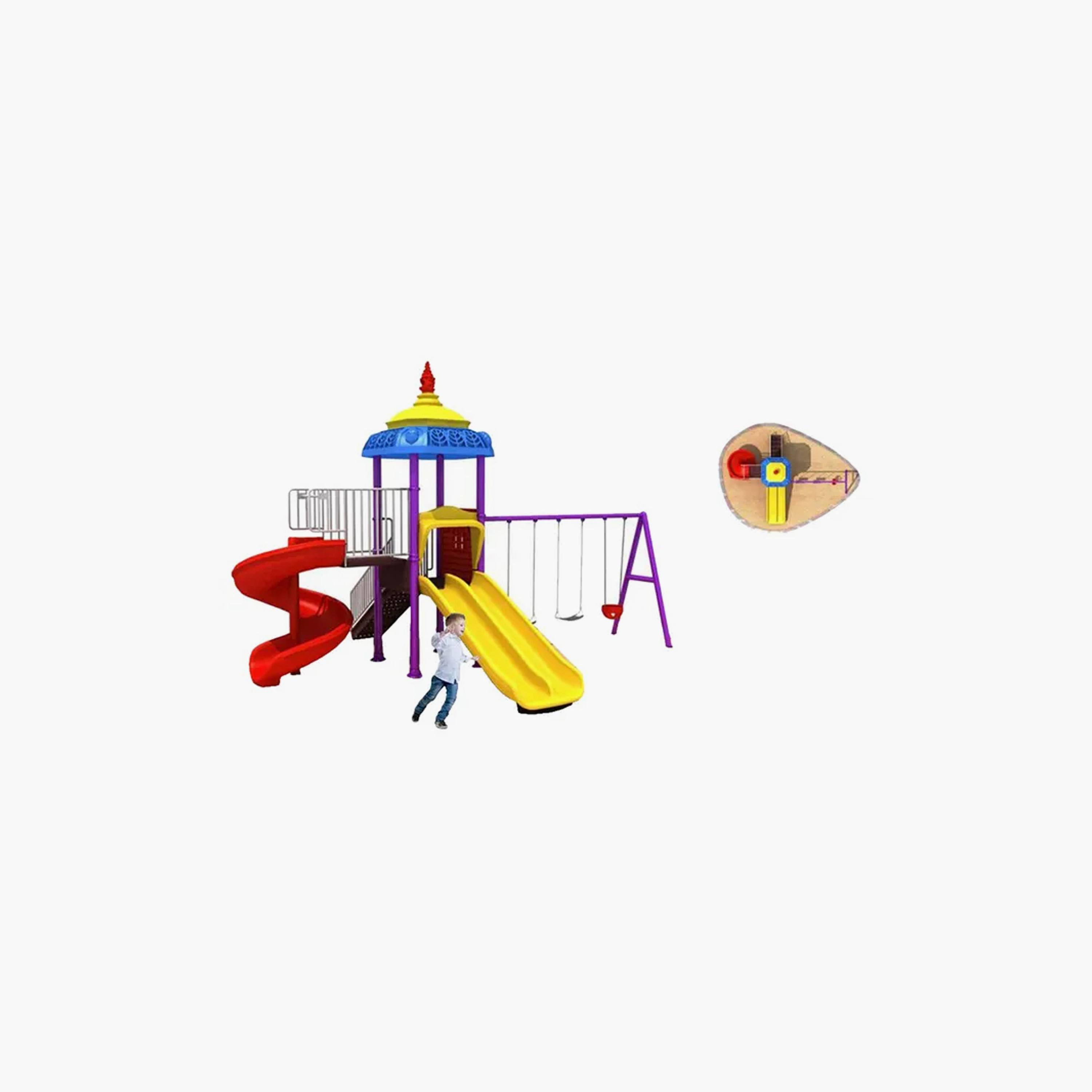 MYTS Outdoor Backyard Mega Playcentre with Adventure Swings & Wavy Slide-toys-outdoor-slidesandswings-image-1