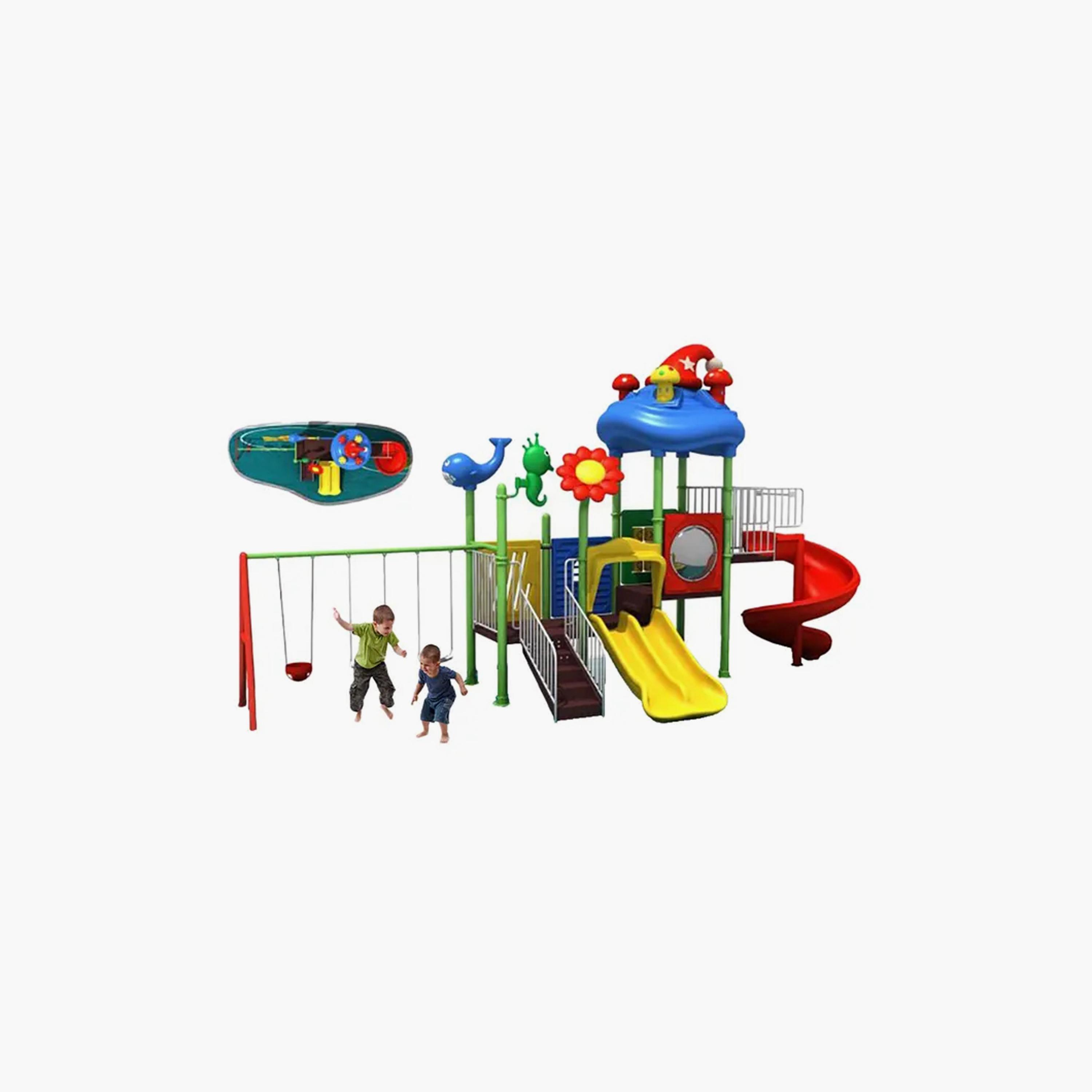 ملعب ميجا متعدد الأغراض مع زلاقات وأراجيح للفناء الخلفي خارجي من مايتس-toys-outdoor-slidesandswings-image-1