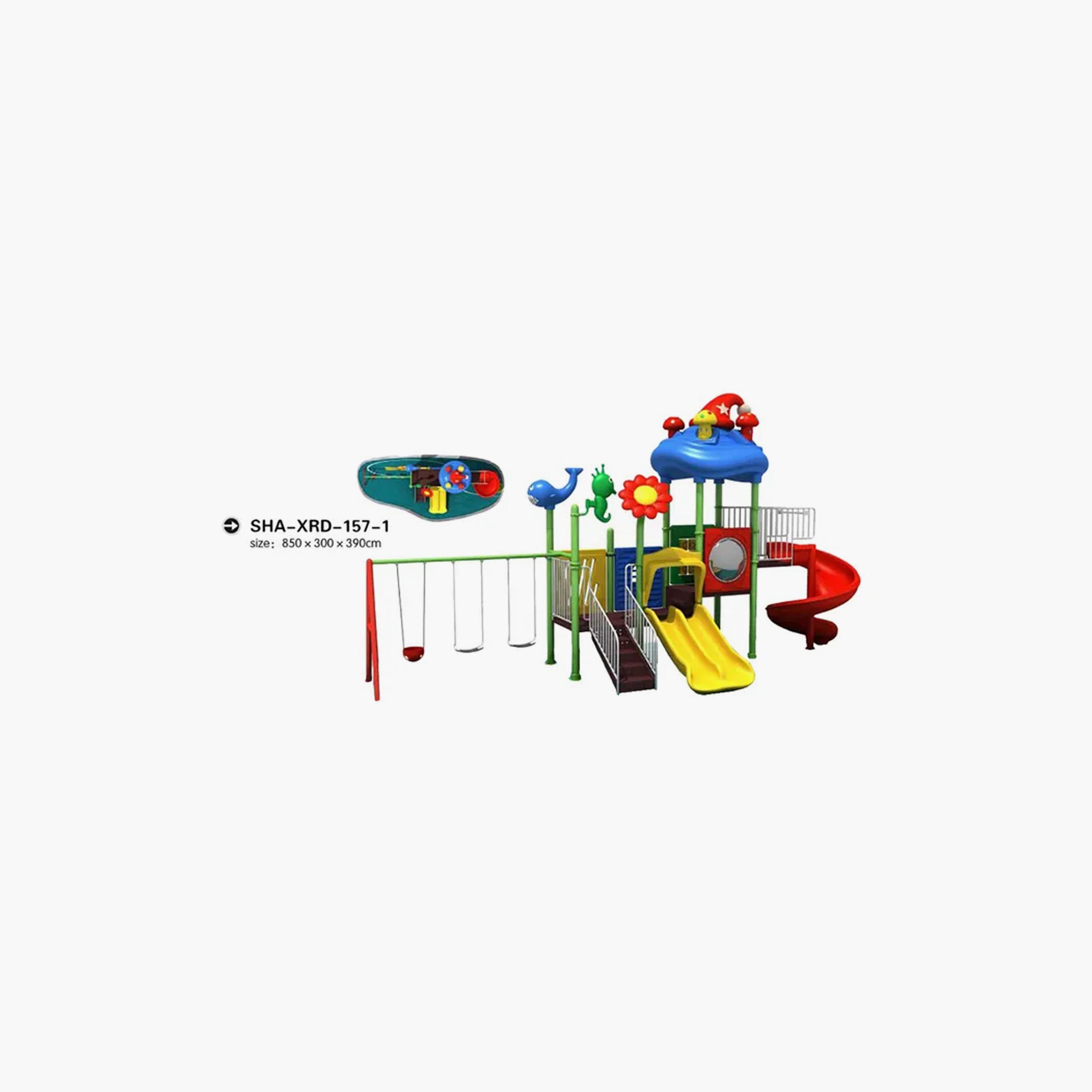 ملعب ميجا متعدد الأغراض مع زلاقات وأراجيح للفناء الخلفي خارجي من مايتس-toys-outdoor-slidesandswings-image-2