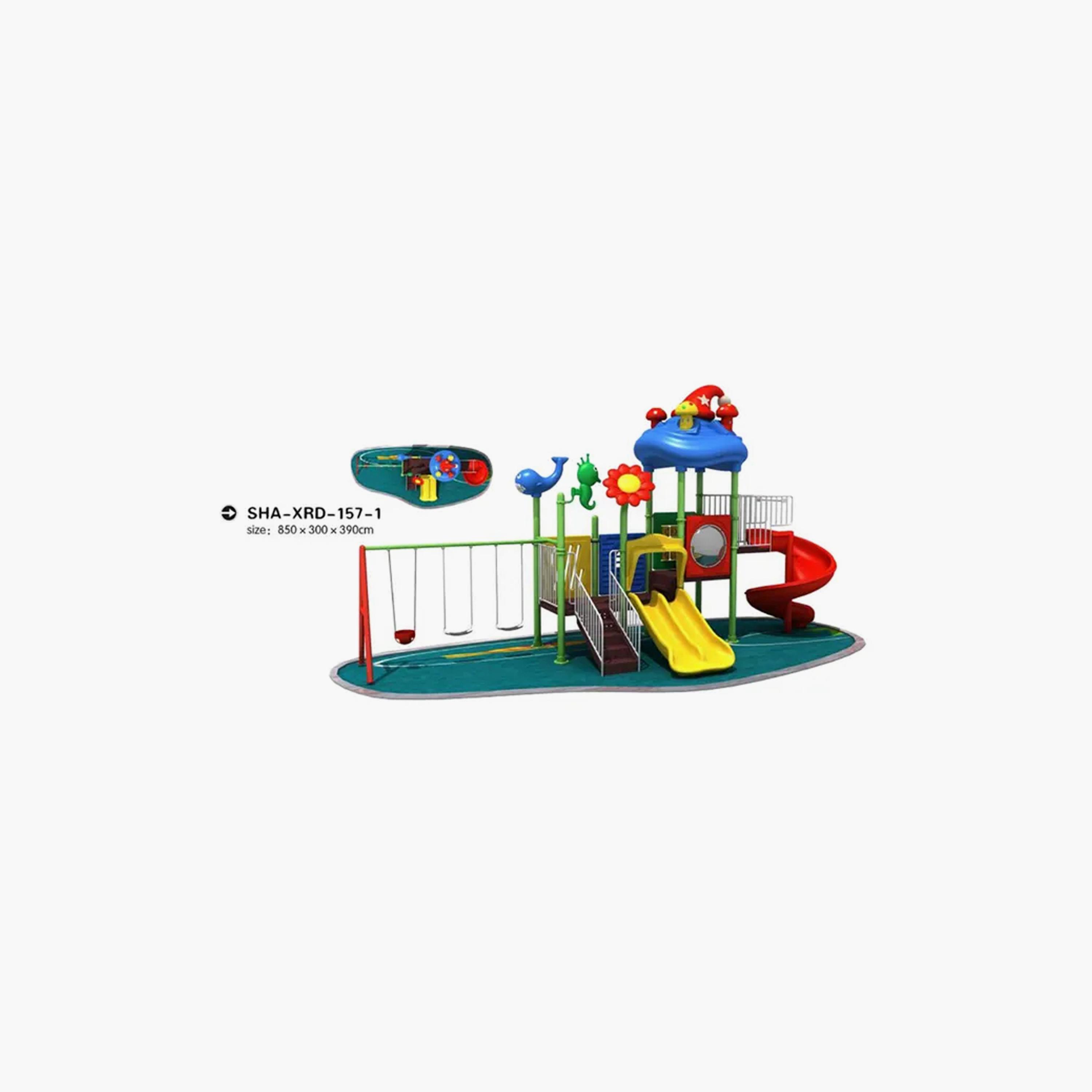 ملعب ميجا متعدد الأغراض مع زلاقات وأراجيح للفناء الخلفي خارجي من مايتس-toys-outdoor-slidesandswings-image-3