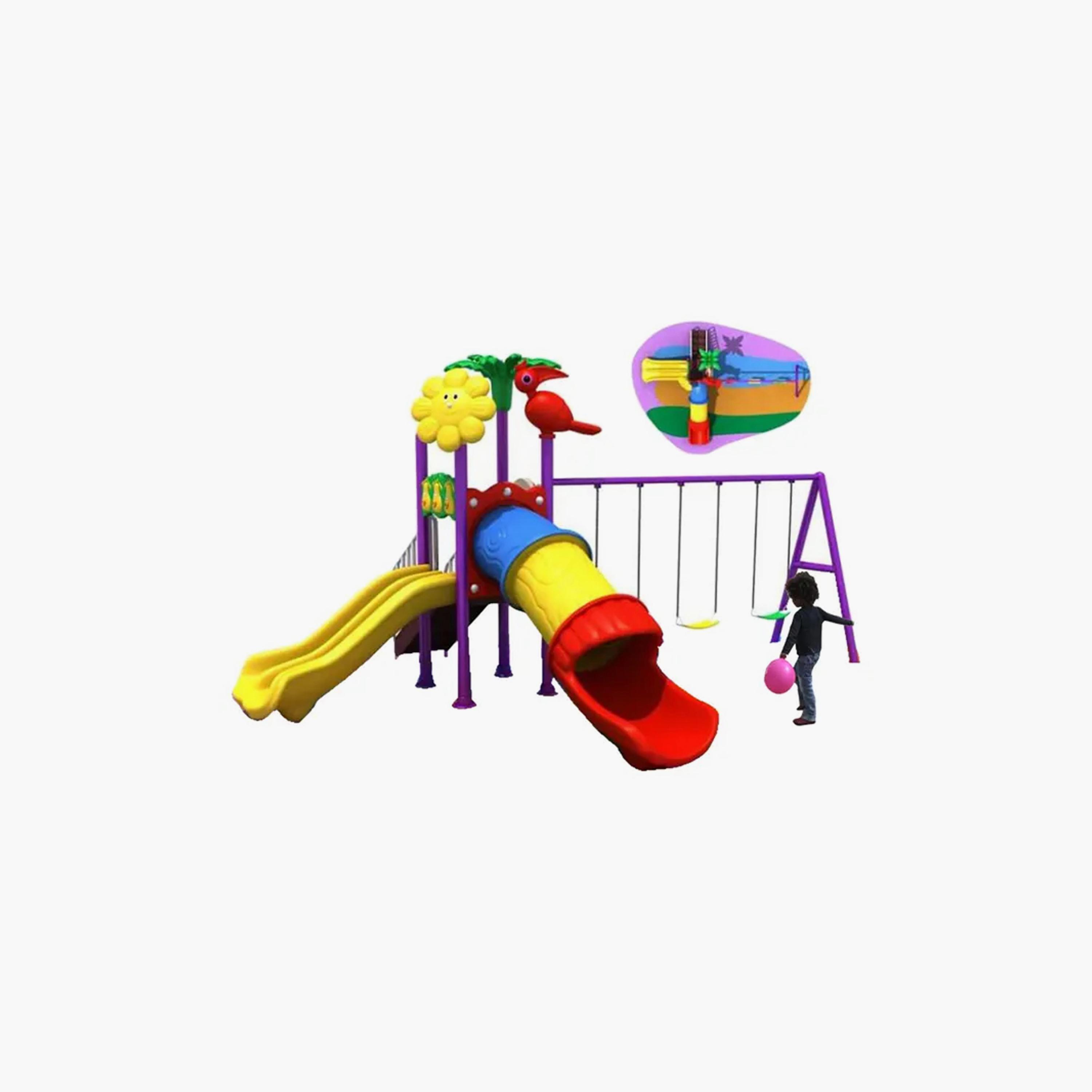 MYTS Outdoor Backyard Mega Pino Wavy Slide with Swings-toys-outdoor-slidesandswings-image-1