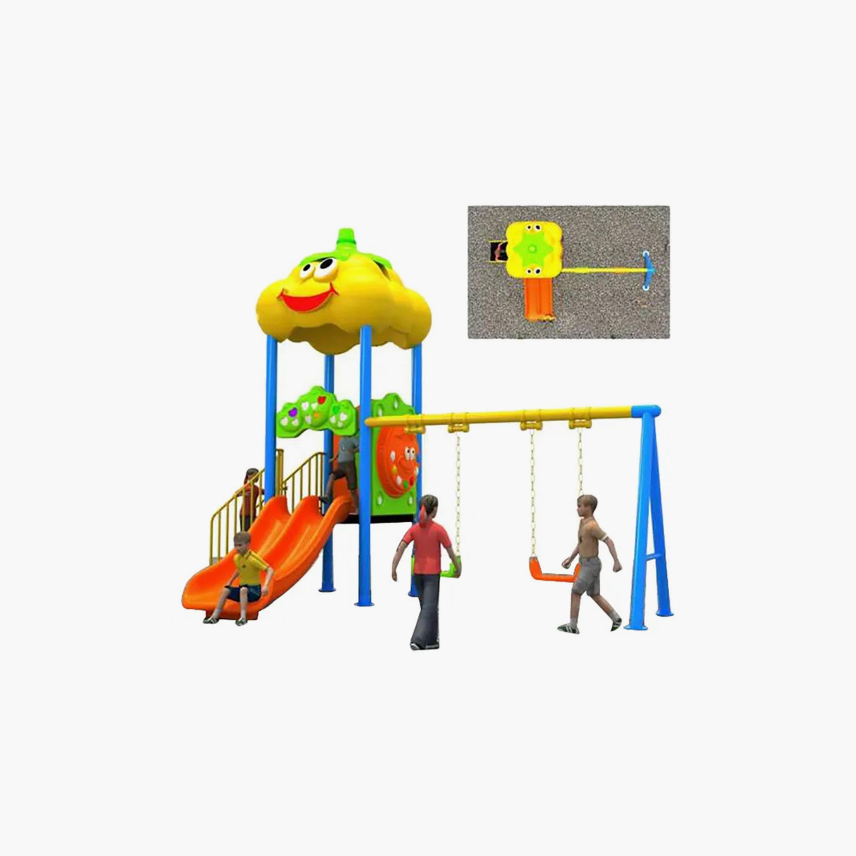 MYTS Mega Yellow Fellow Kids Swing Set & Tube Slide-toys-outdoor-slidesandswings-image-2