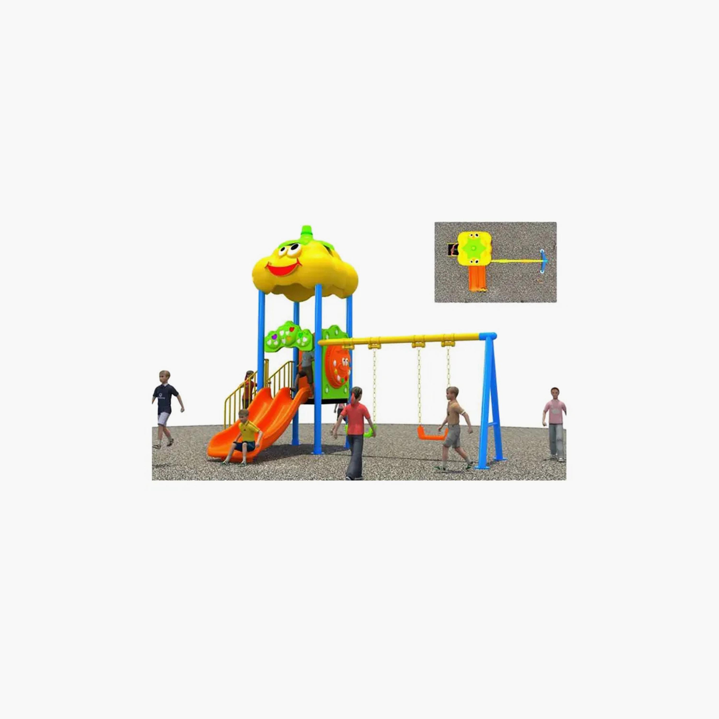 MYTS Mega Yellow Fellow Kids Swing Set & Tube Slide-toys-outdoor-slidesandswings-image-3