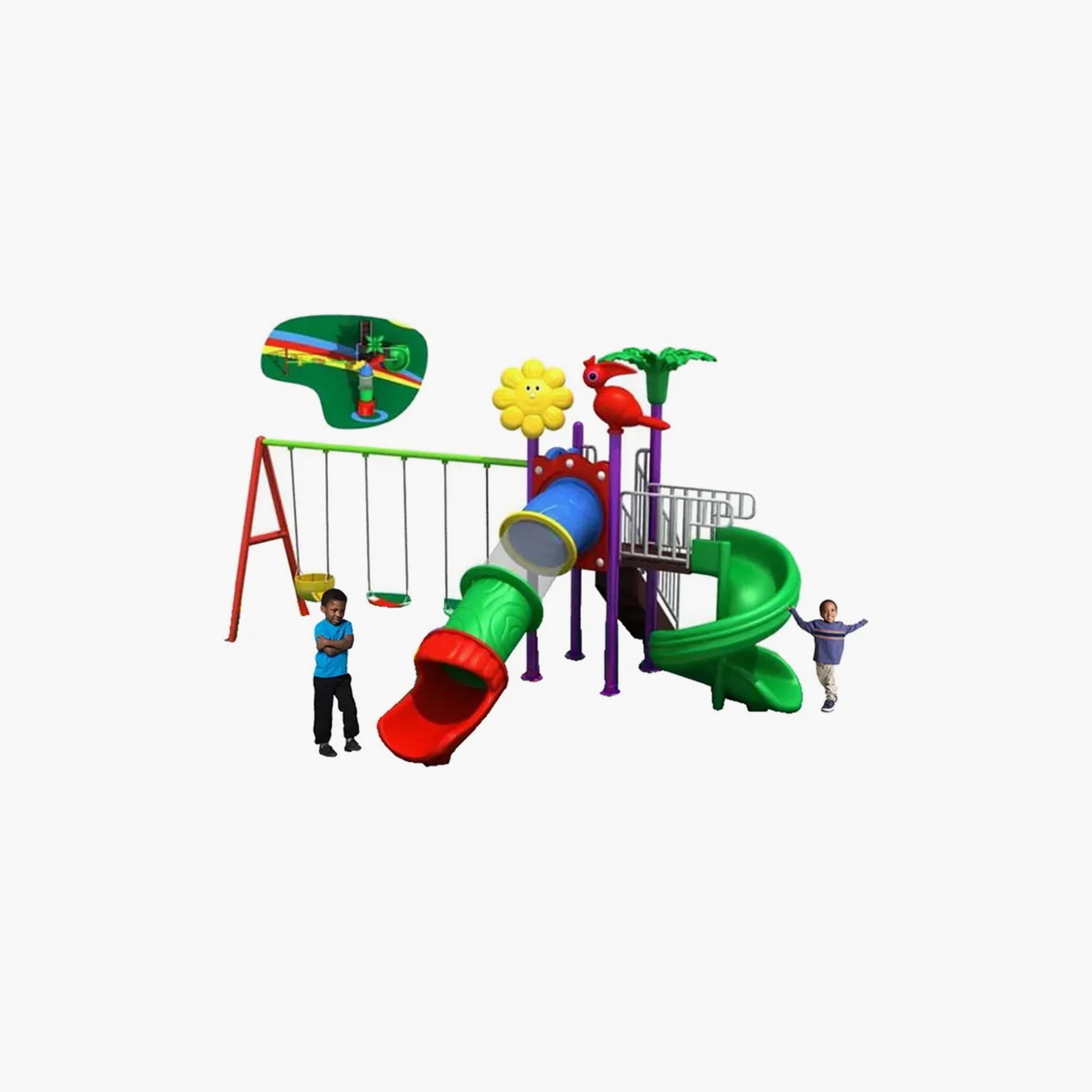 MYTS Outdoor Backyard Mega Pino Wavy Slide with Swings-toys-outdoor-slidesandswings-image-1