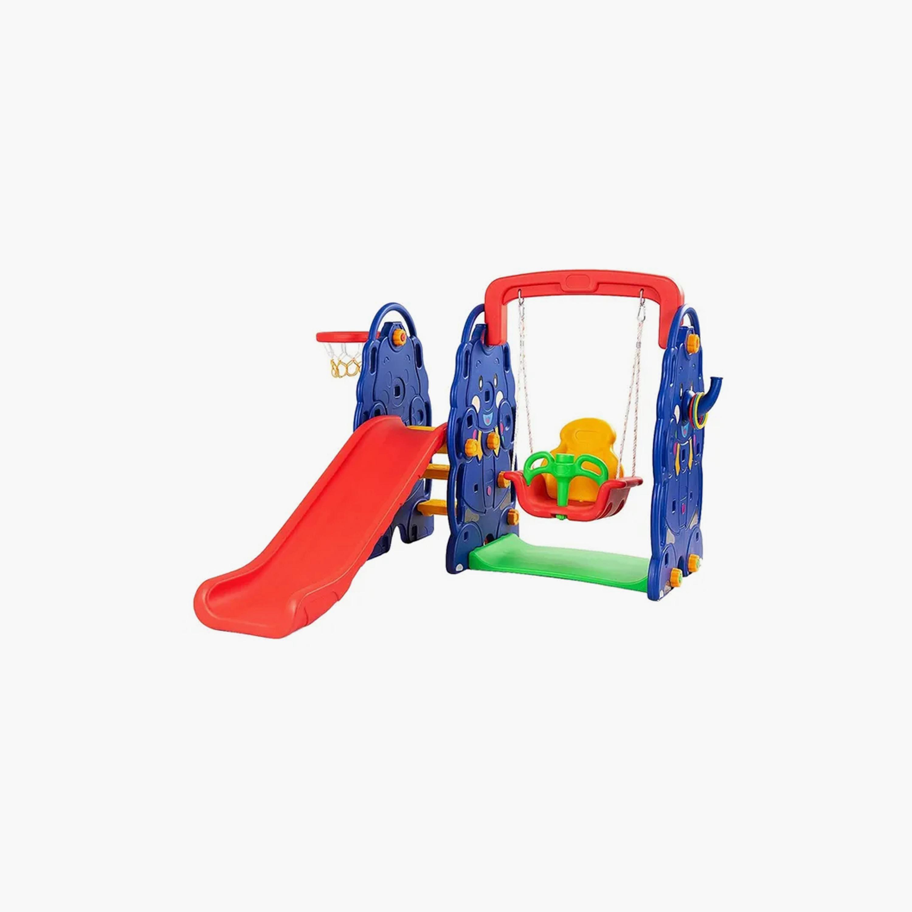 MYTS Outdoor Backyard Swing & Slide Playset with Basketball Hoop-toys-outdoor-slidesandswings-image-1