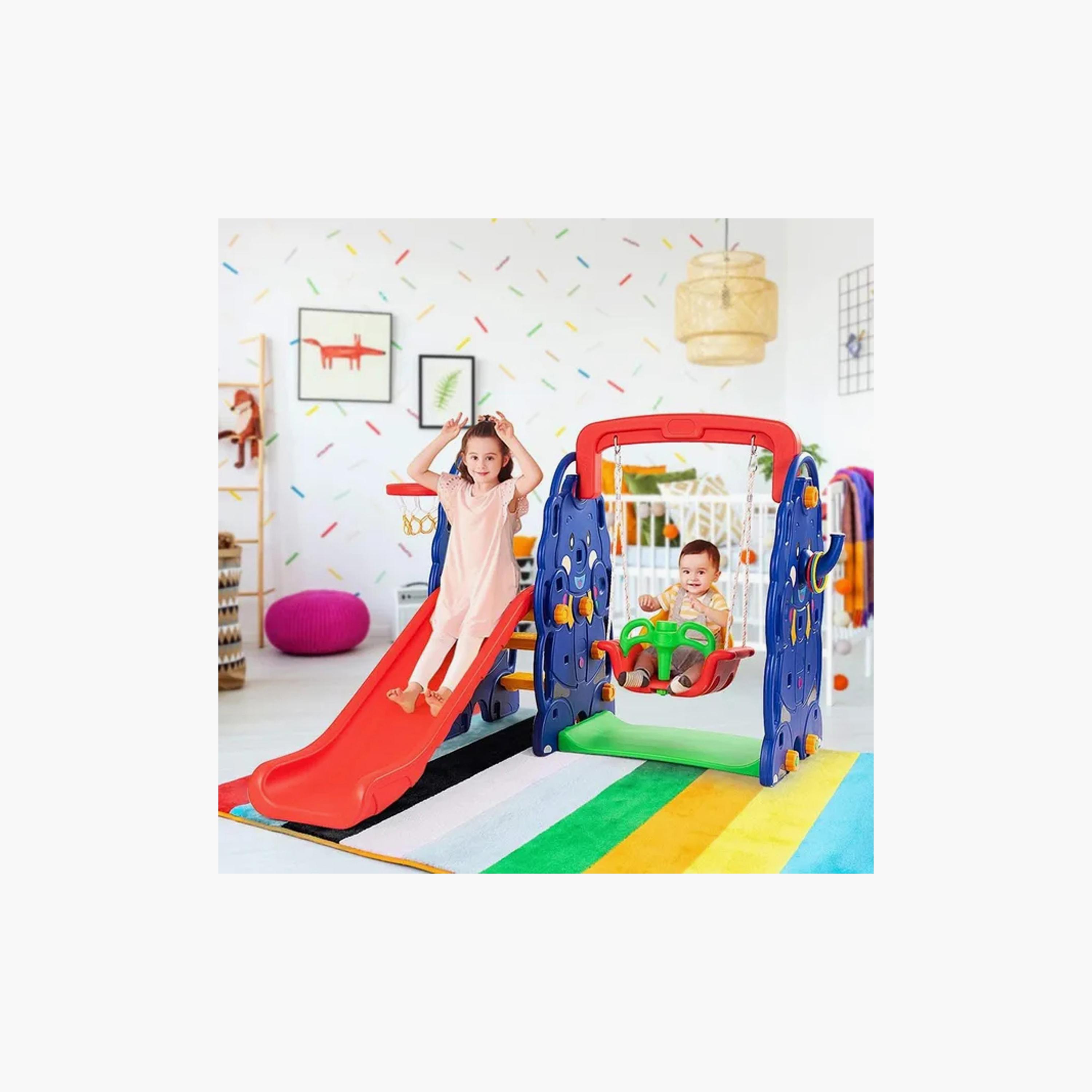 MYTS Outdoor Backyard Swing & Slide Playset with Basketball Hoop-toys-outdoor-slidesandswings-image-3